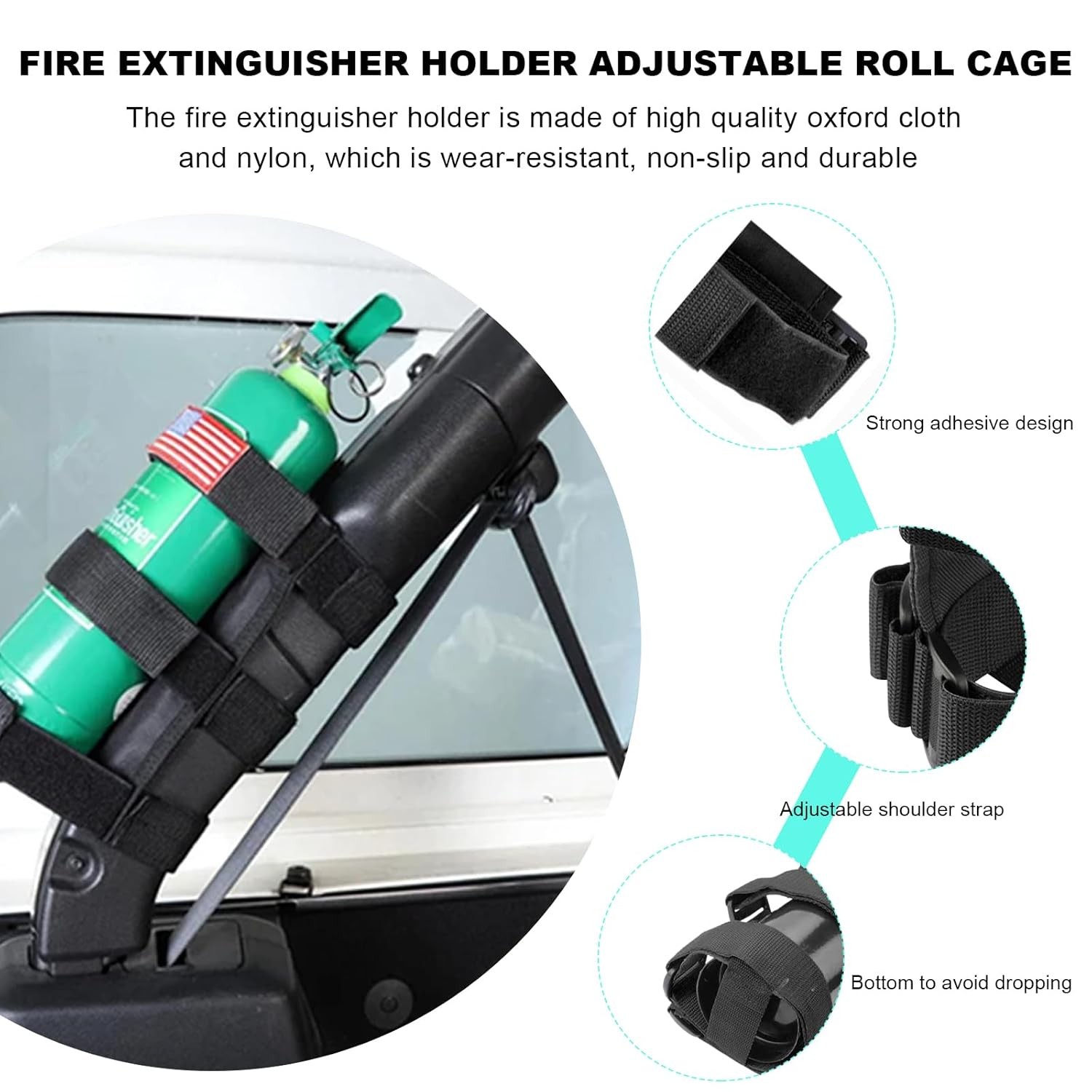 Adjustable Extinguisher Mount Strap for Truck Roll Bar Fire Extinguisher Holder