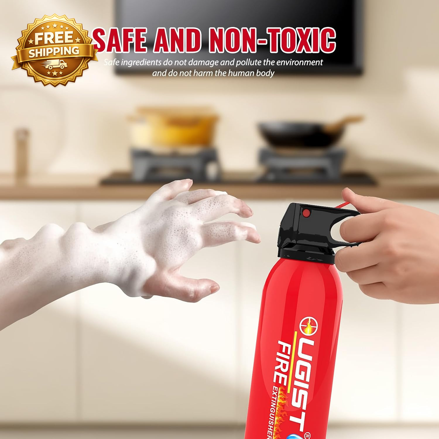 Small Portable Fire Extinguisher for Home and Car 21Oz Each 1 Pack Water