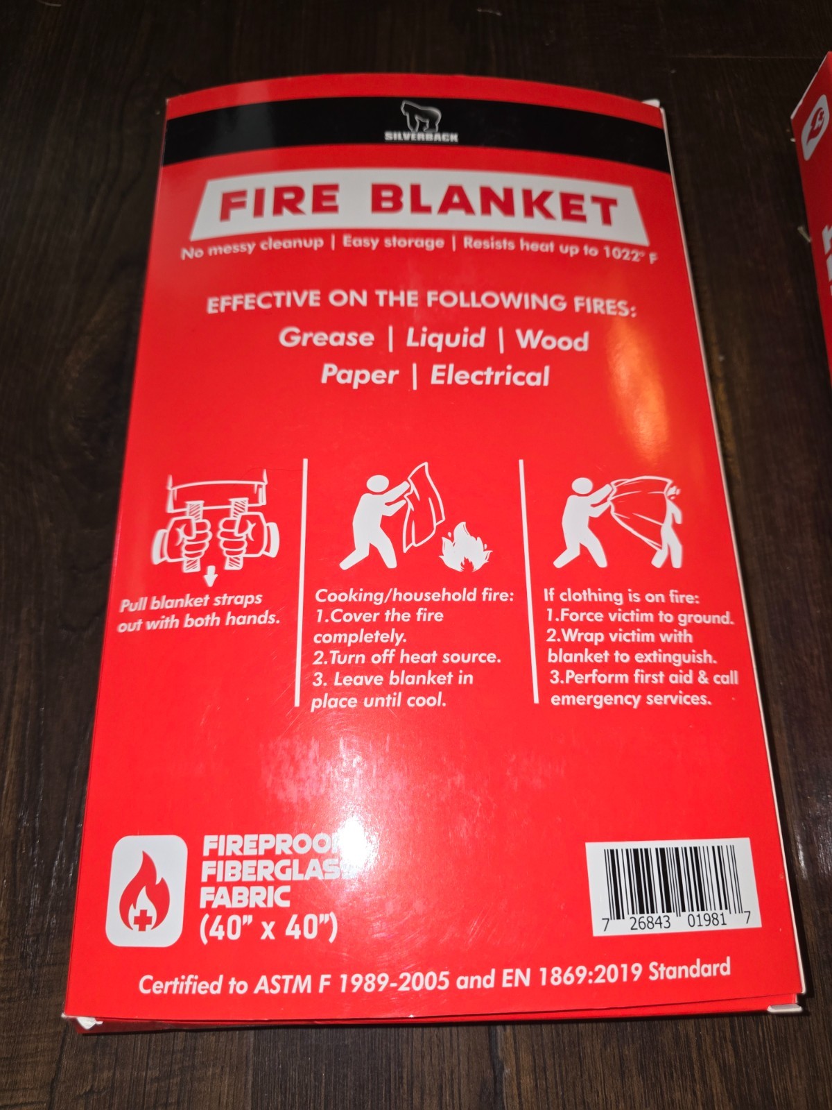Lot of 2 Silverback 40″ X 40″ Fireproof Fiberglass Fire Blanket New