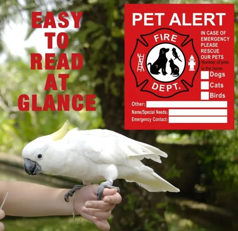 FIRE PREVENTION BUNDLE Fiberglass Fire Blanket Pet Alert & Extinquisher Stickers