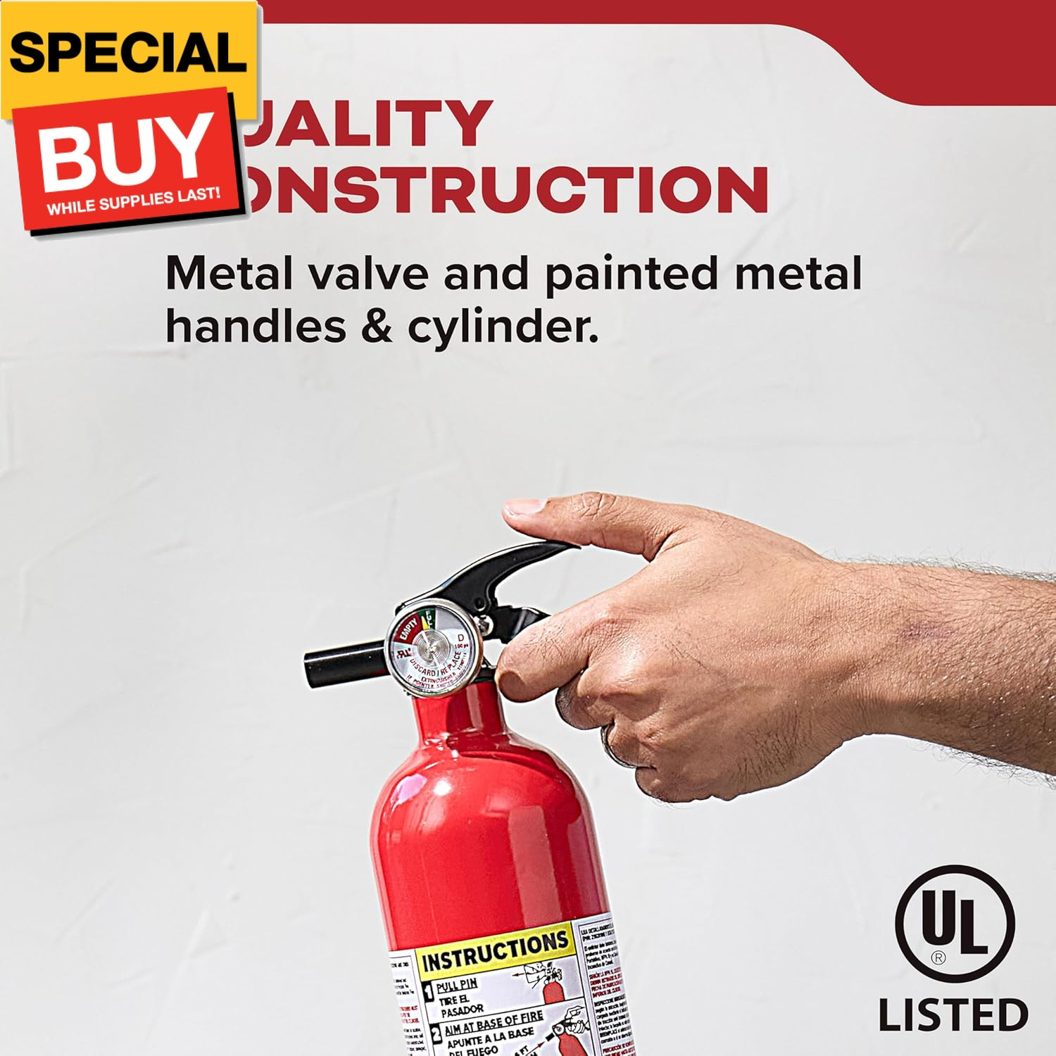 , FA110G, Multi Purpose Fire Extinguisher for Home, Office, Dorm, Residential, 1