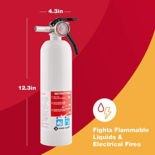 FIRST ALERT REC5 RECHARGEABLE FIRE EXTINGUISHER SODIUM BICARBONATE-White