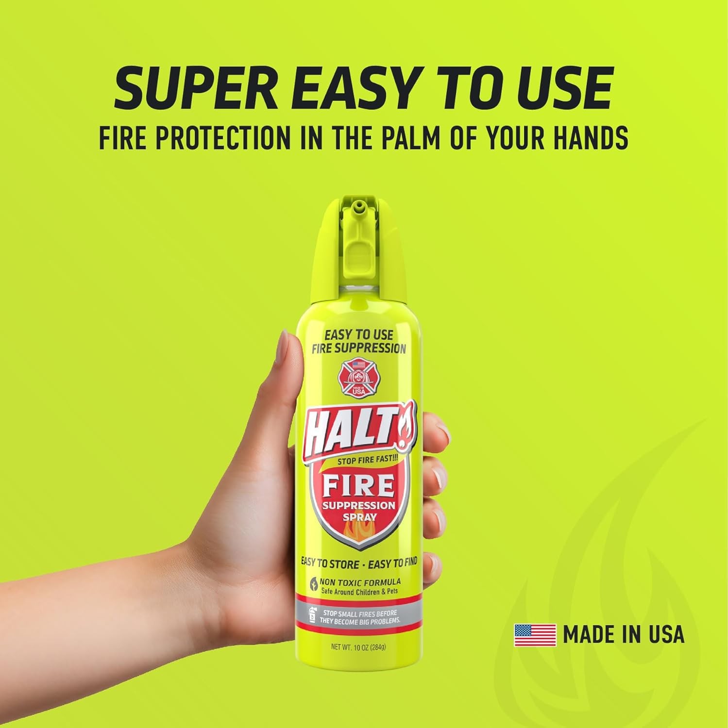 HALT 10oz Fire Safety Spray – Non-Toxic, PFAS-Free Handheld Fire Suppressor –…