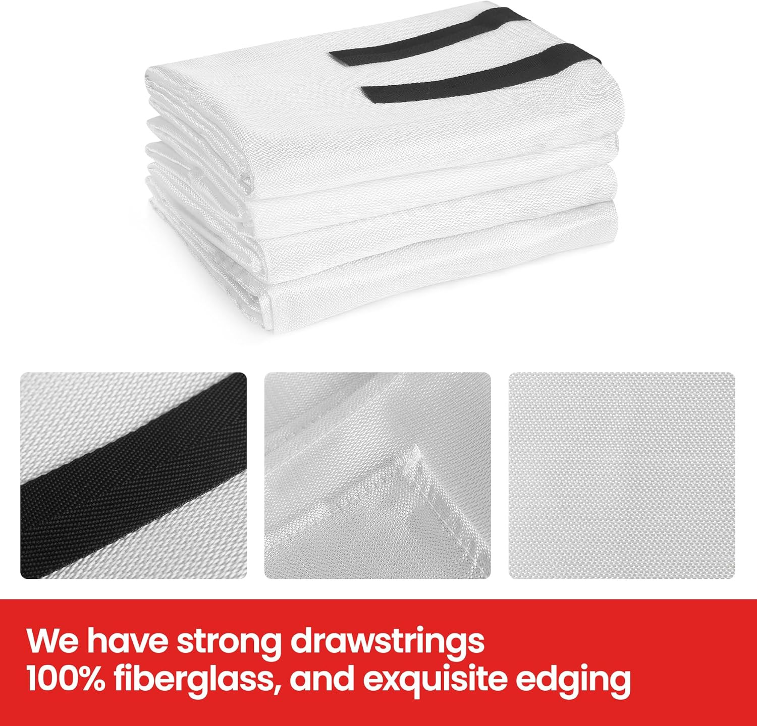 Fire Blanket 4 Pack 40″X40″ – CE Certified Fiberglass, Heat Resistant to 1076°F