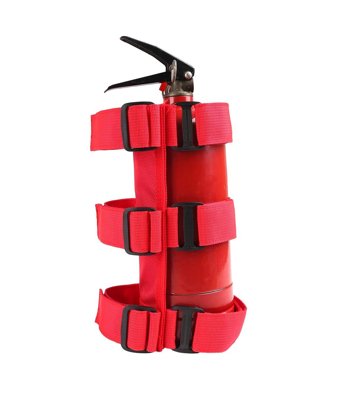 Universal Fire Extinguisher Straps Adjustable Roll Bar Mount 3 lb Fire Exting…