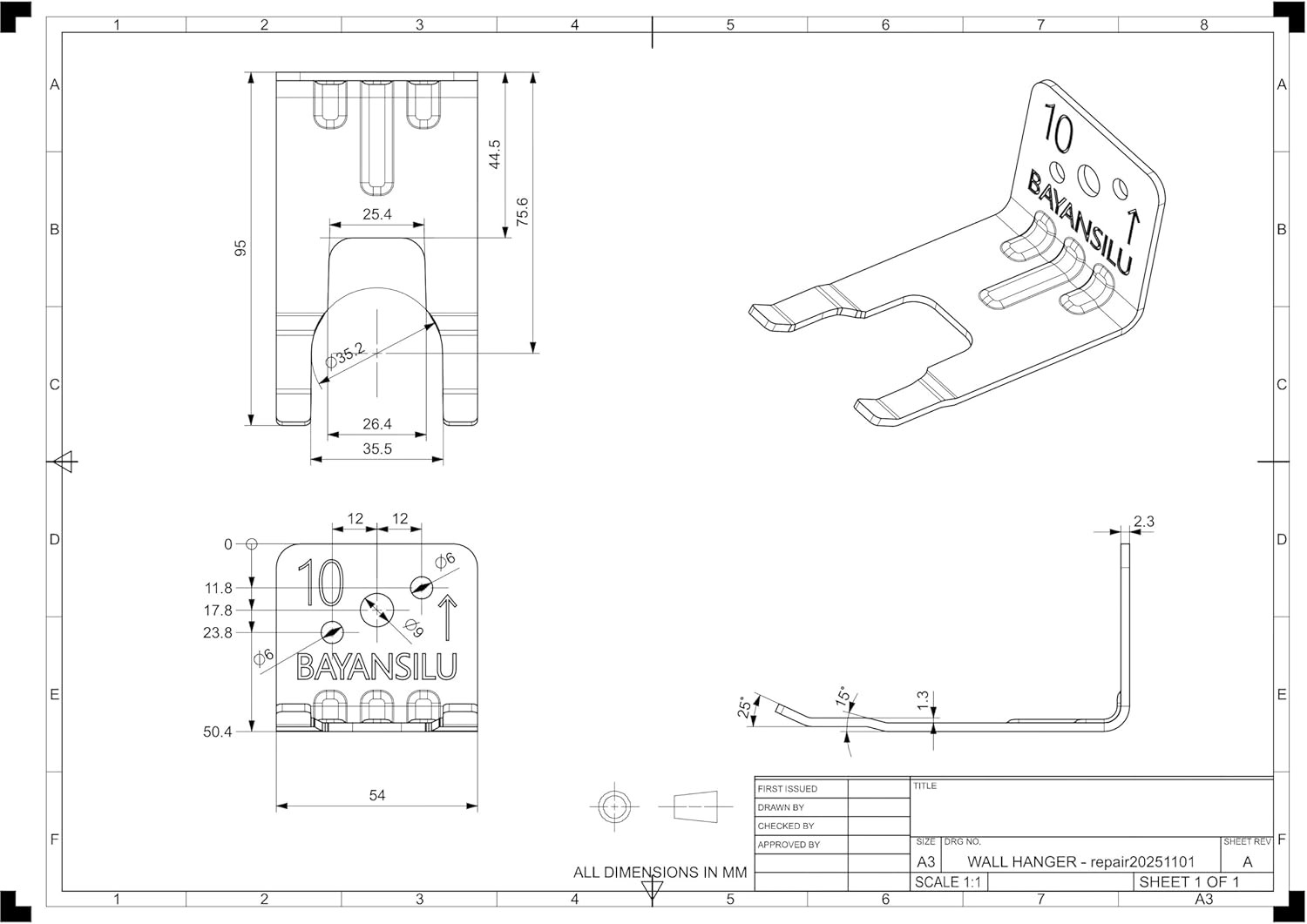 Fire Extinguisherl Mount Bracket – Wide Fork 1.0–1.4 Inch (35.5Mm), Fits Kidde /
