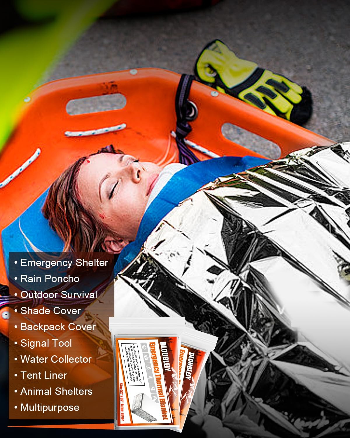 Emergency Thermal Blankets 10 Pack Mylar Space Heat Retention Waterproof Windpro