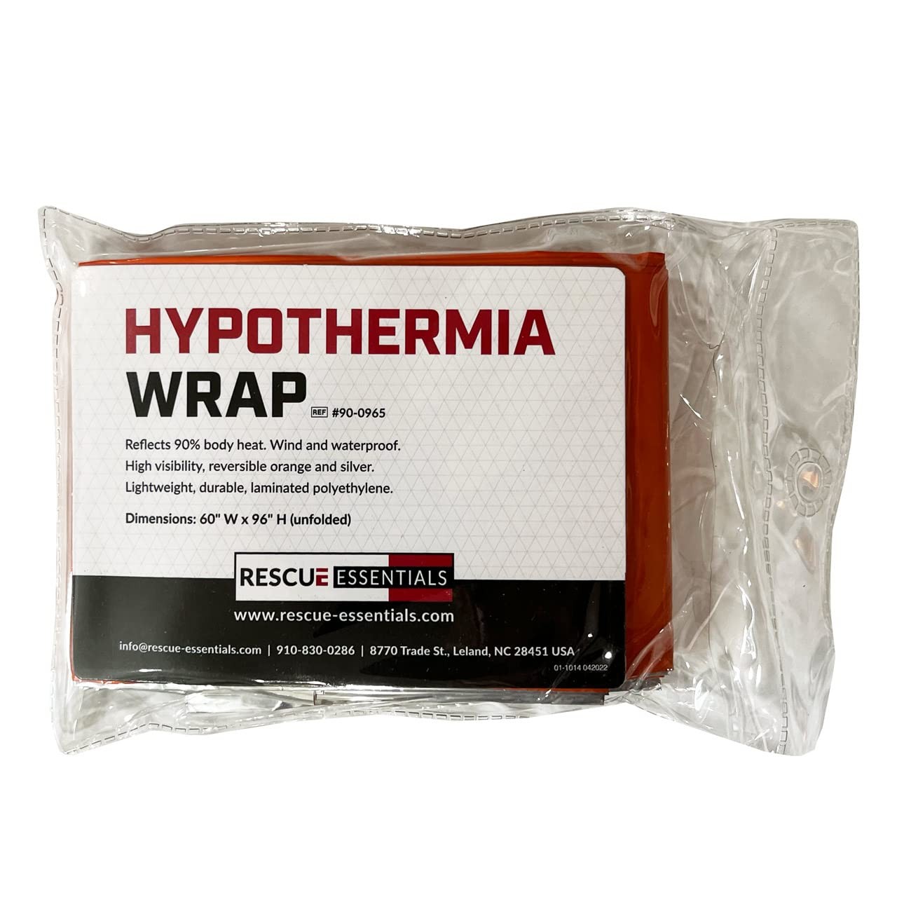 Hypothermia Wrap Blanket, Oversized 60″ x 96″, Mylar/Lightweight Polyethylene…