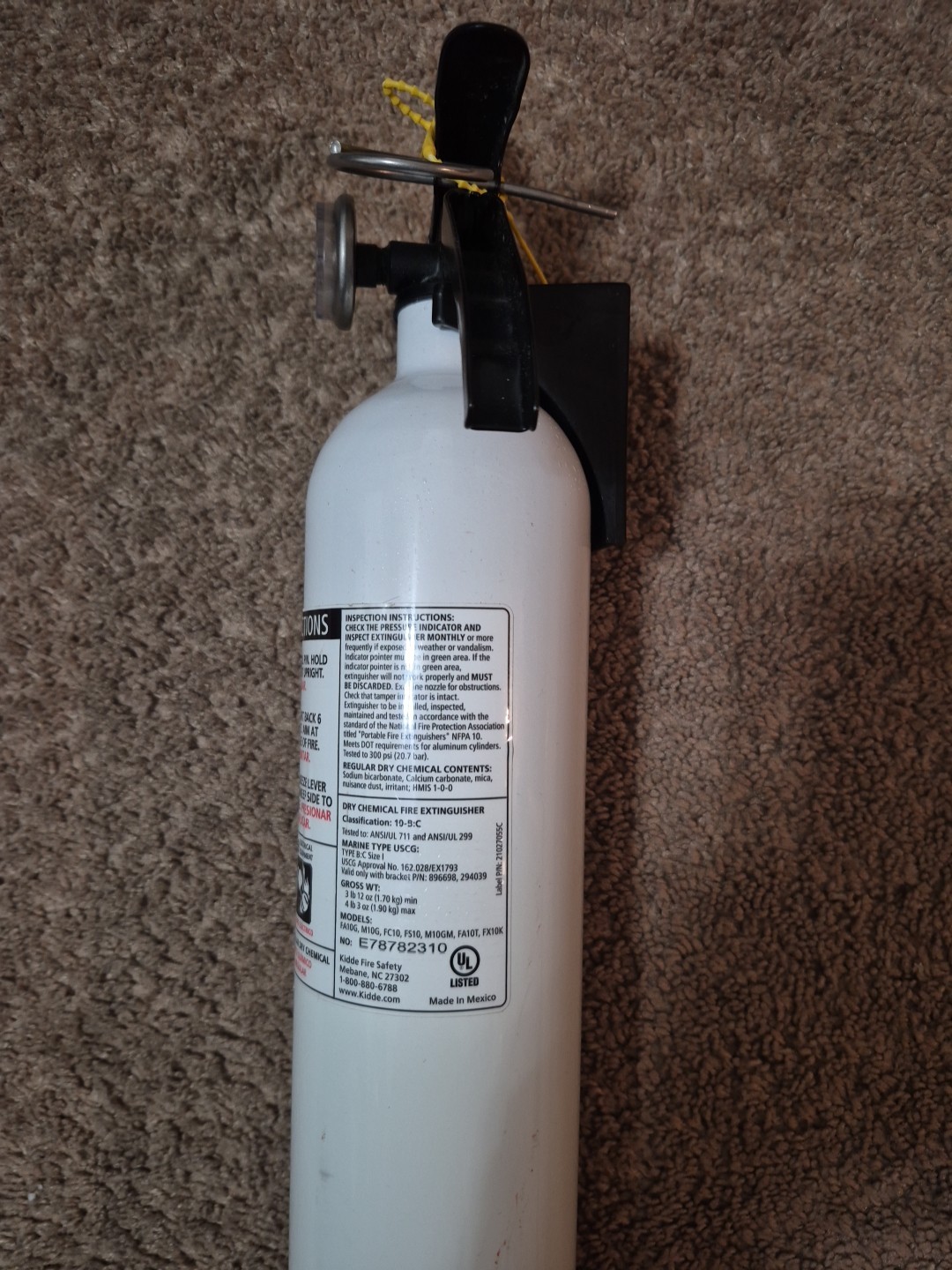 🧯🕯Kidde M10G( BC) Auto/Marine Fire 🔥 Extinguisher. With Bracket &INSP. TAG💎