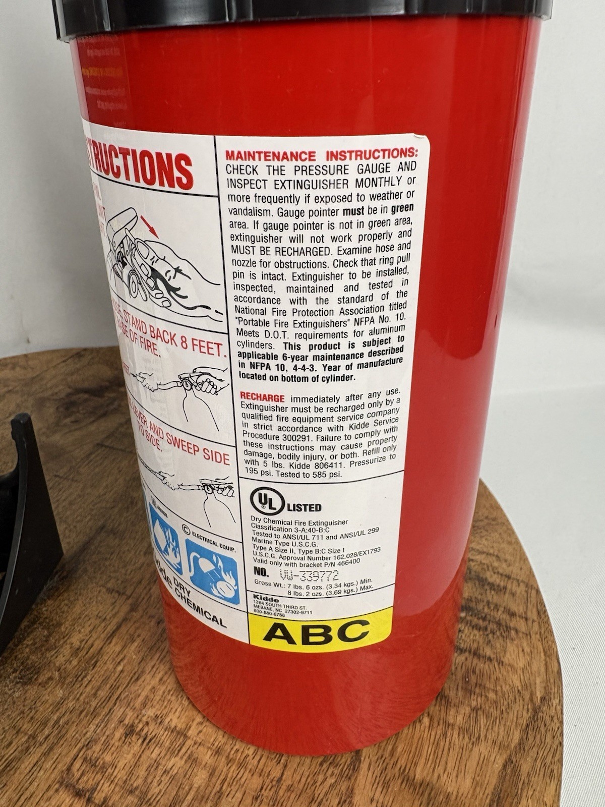 Kidde Fire Extinguisher Unsealed