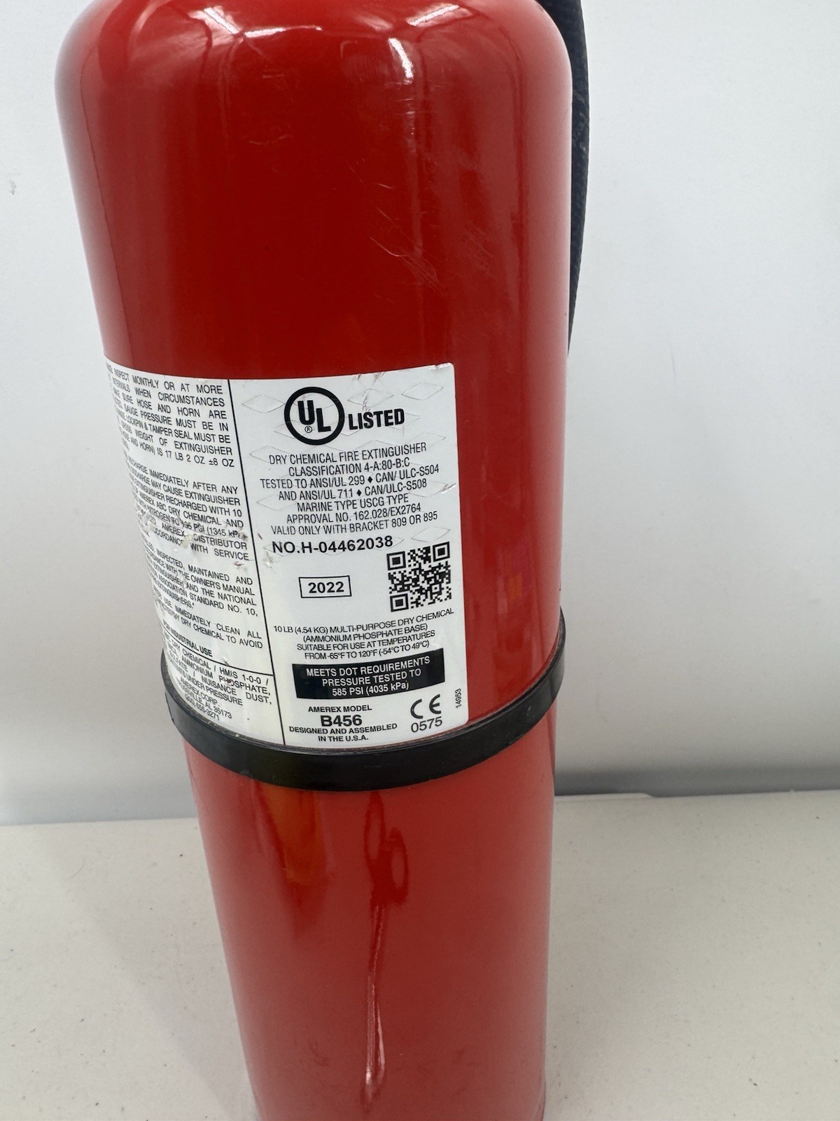 Fire Extinguisher 10Lb ABC Fire Extinguisher Amerex B456 2022 Bracket Safety