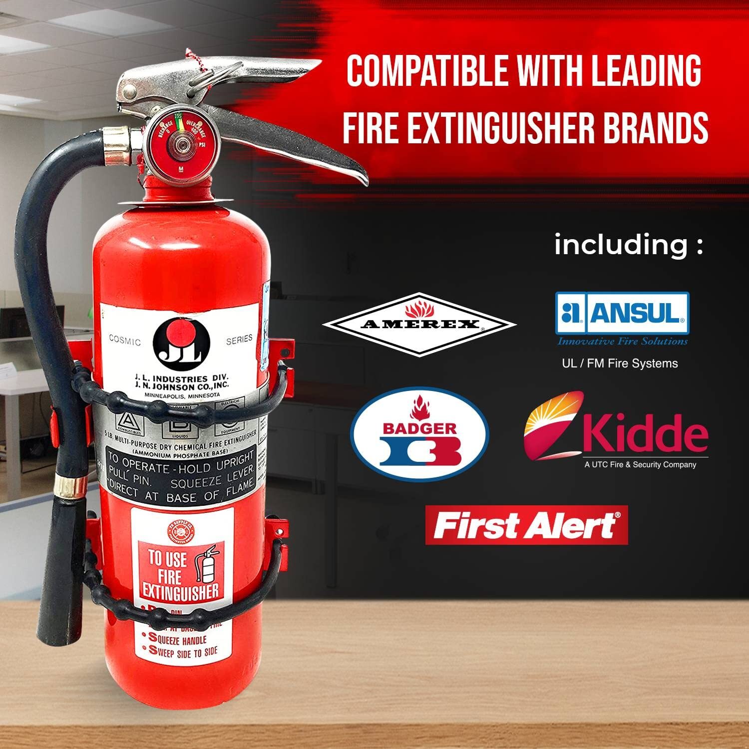 Fire Extinguisher Mounting Bracket Heavy Duty Wall Mount Bracket for 2.5 lb &…