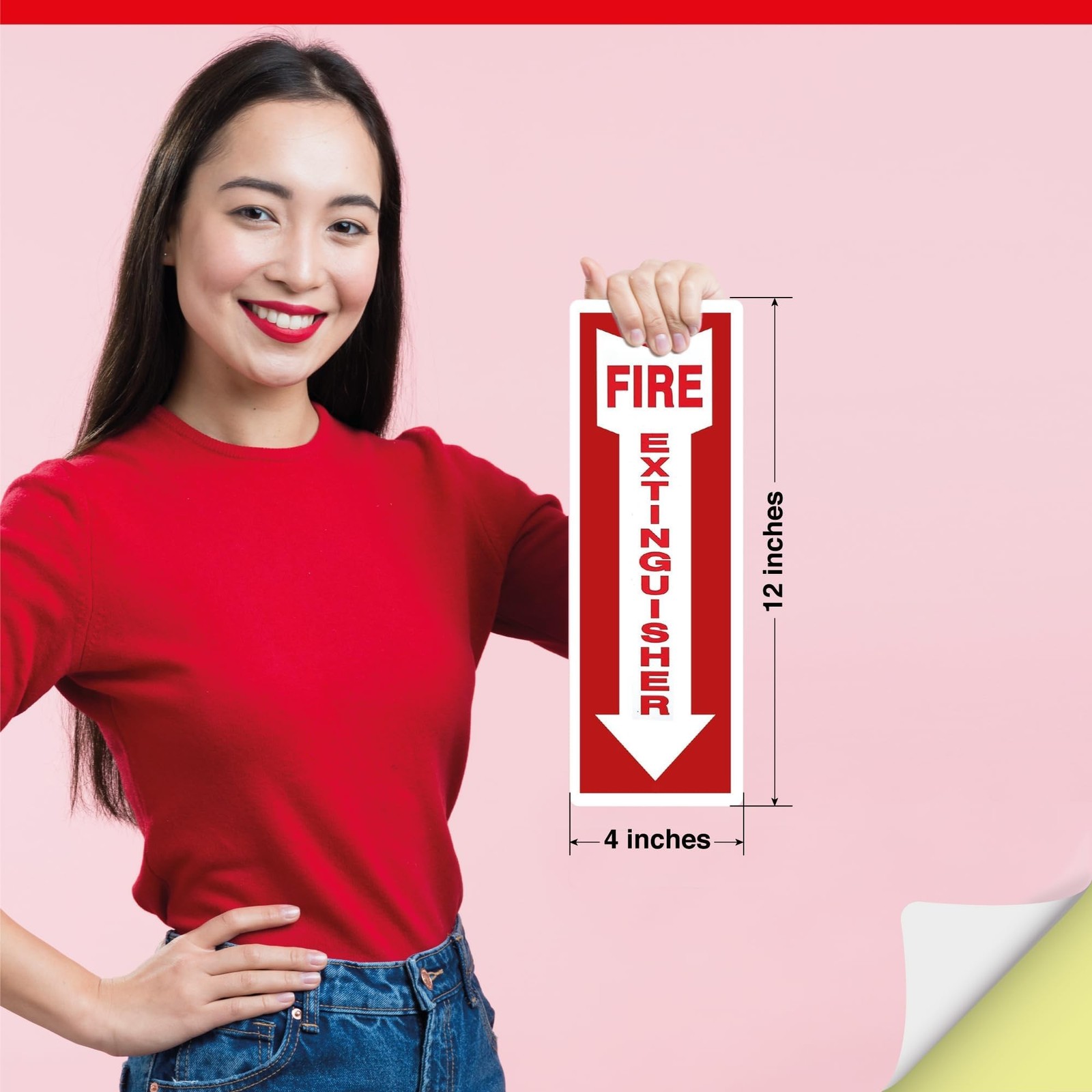 Pack of 12 Fire Extinguisher Stickers 4″x 12″- 5 Mil Vinyl – Fire Extinguishe…