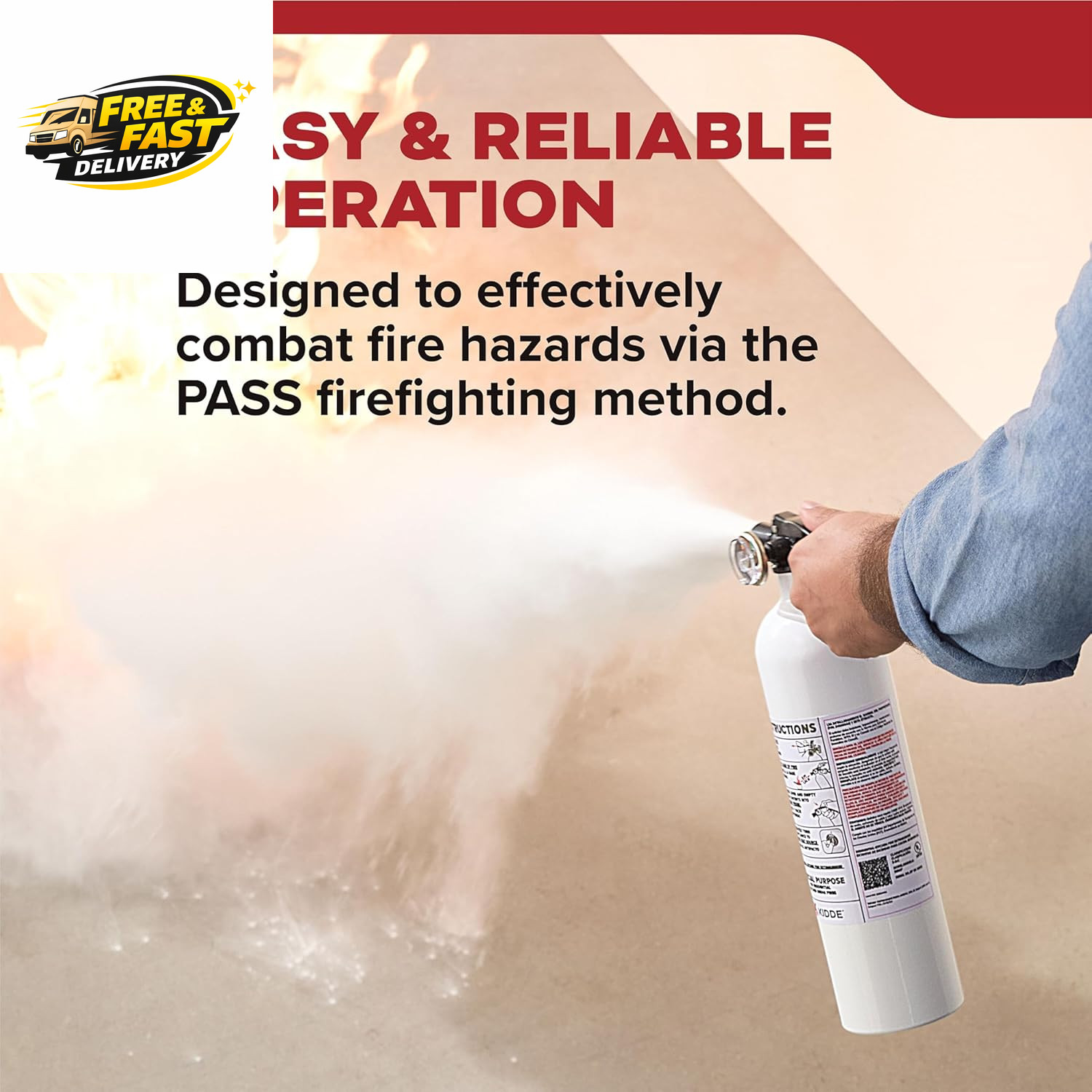 Fire Extinguisher for Vehicles, Cars, Trucks, Single-Use 5BC
