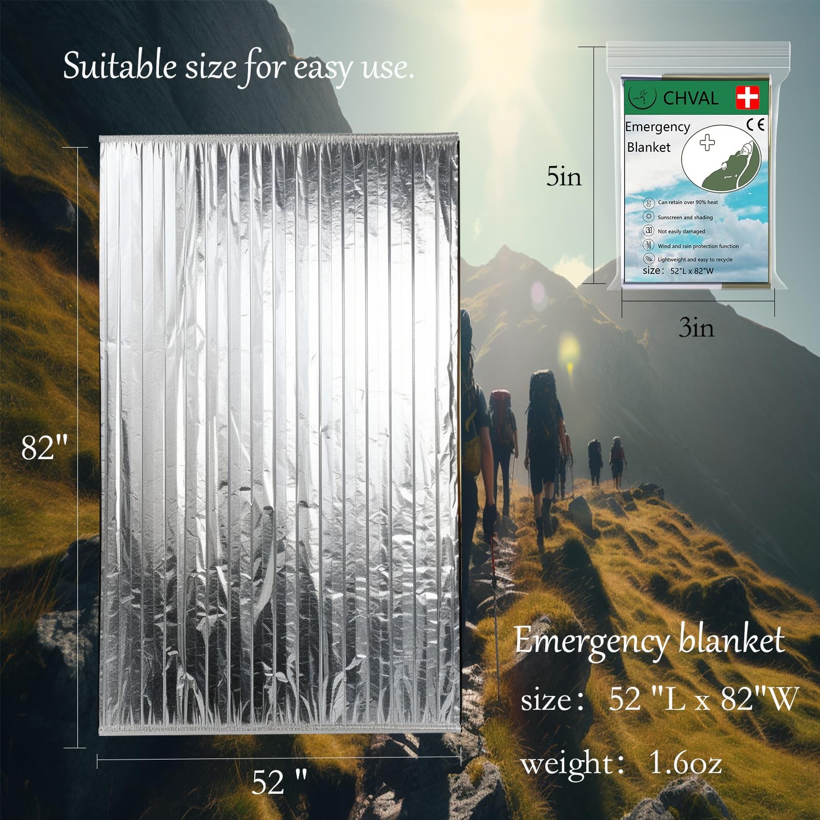 Emergency Mylar Thermal Blankets: Portable Space Blanket, Camping, Bug Out Ba…