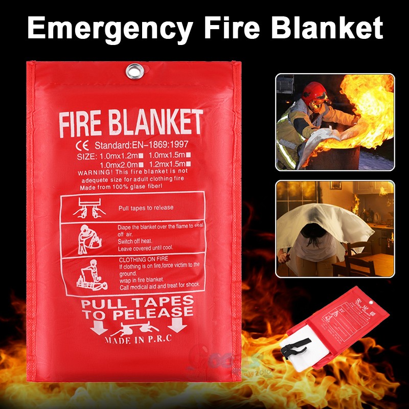 LARGE FIRE BLANKET 1/2PCS, 59”x59” Fiberglass Retardant Prepared Emergency