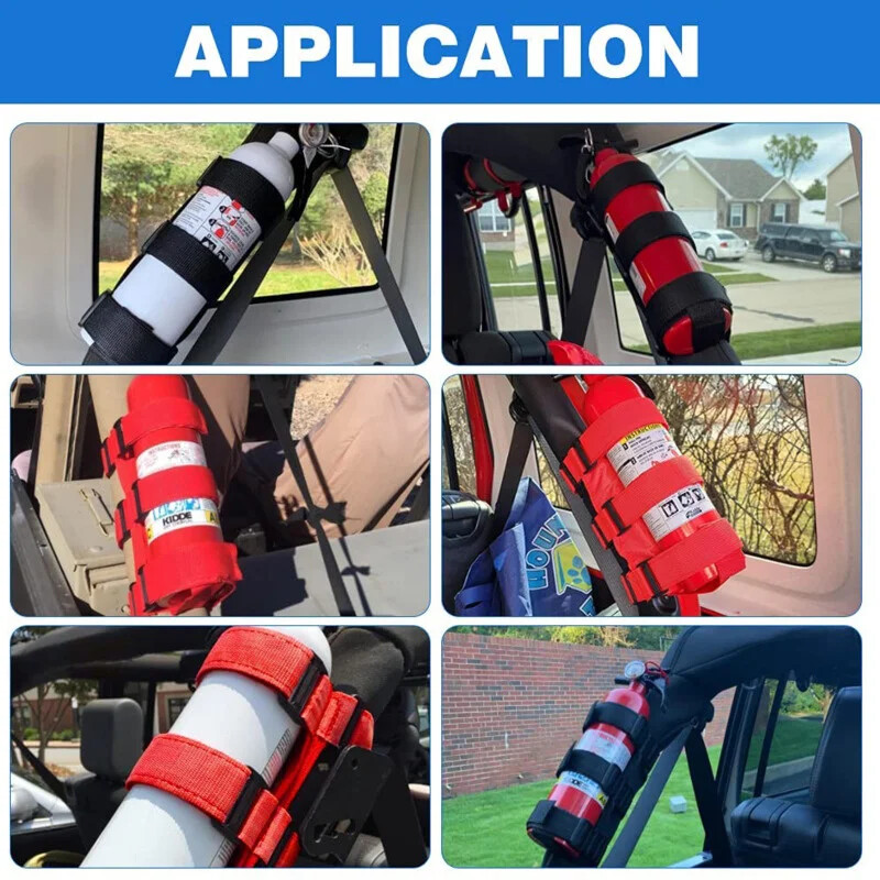 Universial Fire Extinguisher Holder Strap Adjustable Roll Bar For Car Truck Van