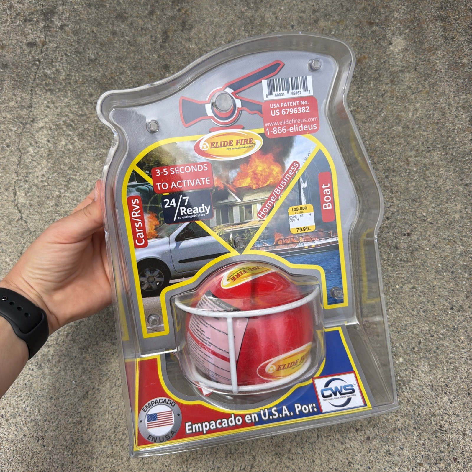 Elide 4″ Self Activating Dry Chemical Ball Fire Extinguisher For Fire Types ABC