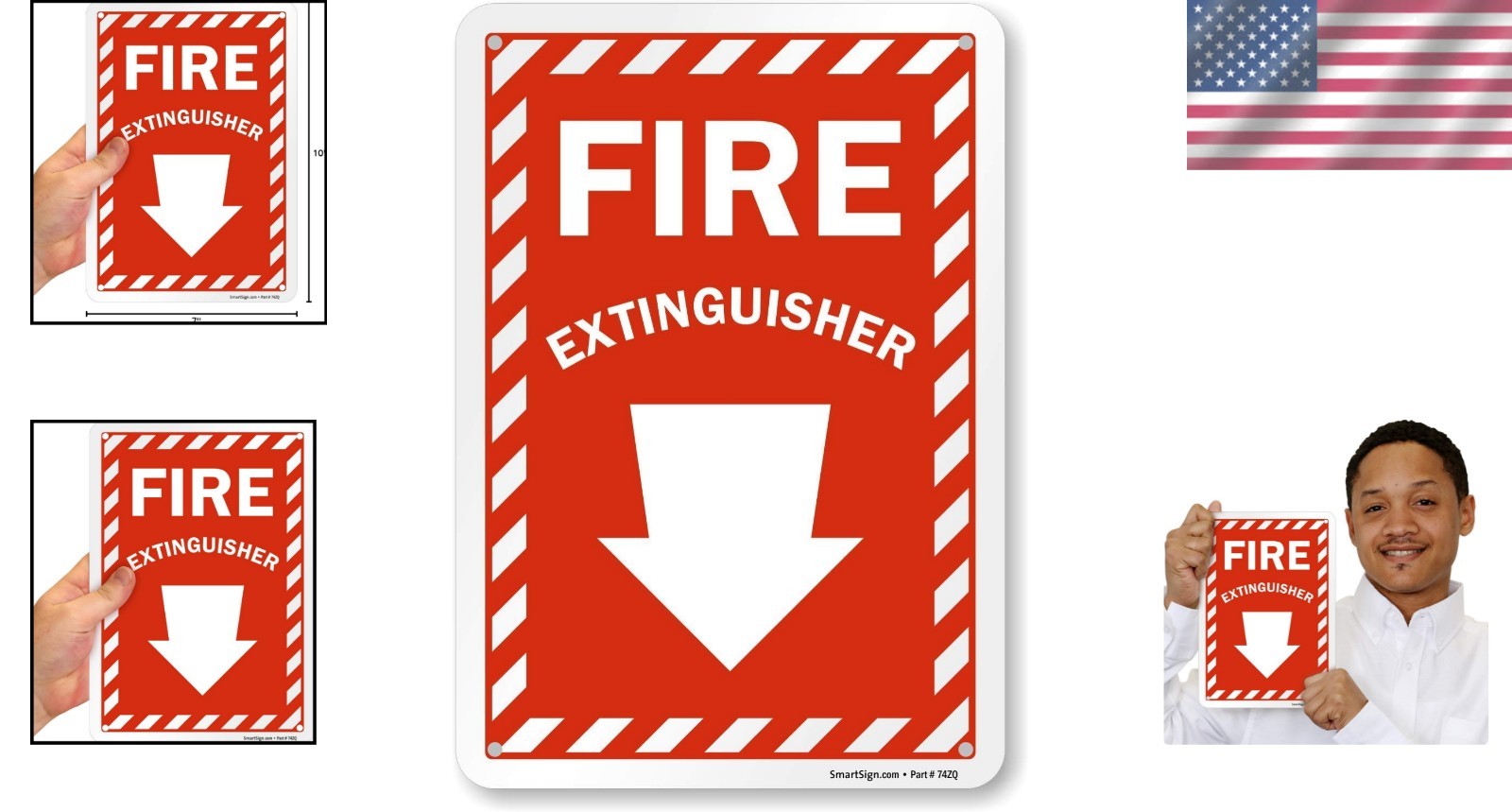 Red and White Fire Extinguisher Sign 10×7 – Digitally Printed & Weatherproof