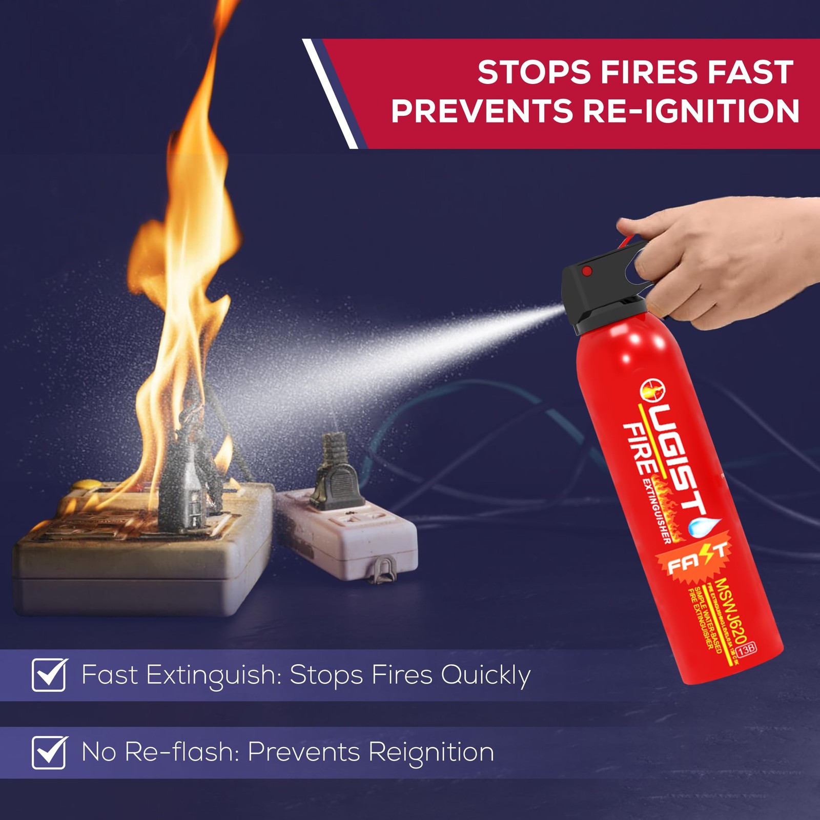 Fire Extinguisher Spray for Vehicle & Home 620ml 2 Count, Car Fire Extinquish…