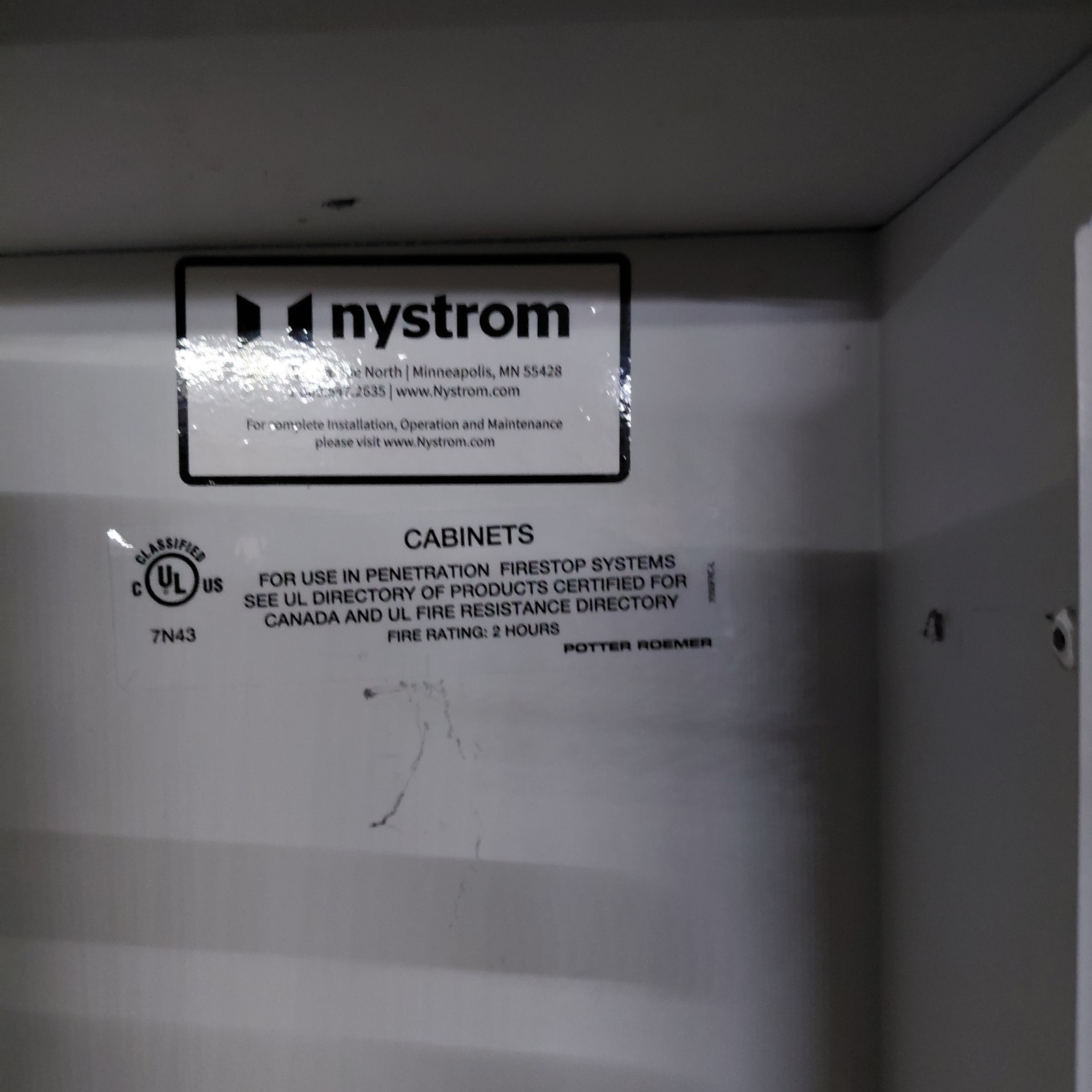 NYSTORM Fire Extinguisher Cabinet Steel Glass Wall Mount 27x12x6 516-xx-SG