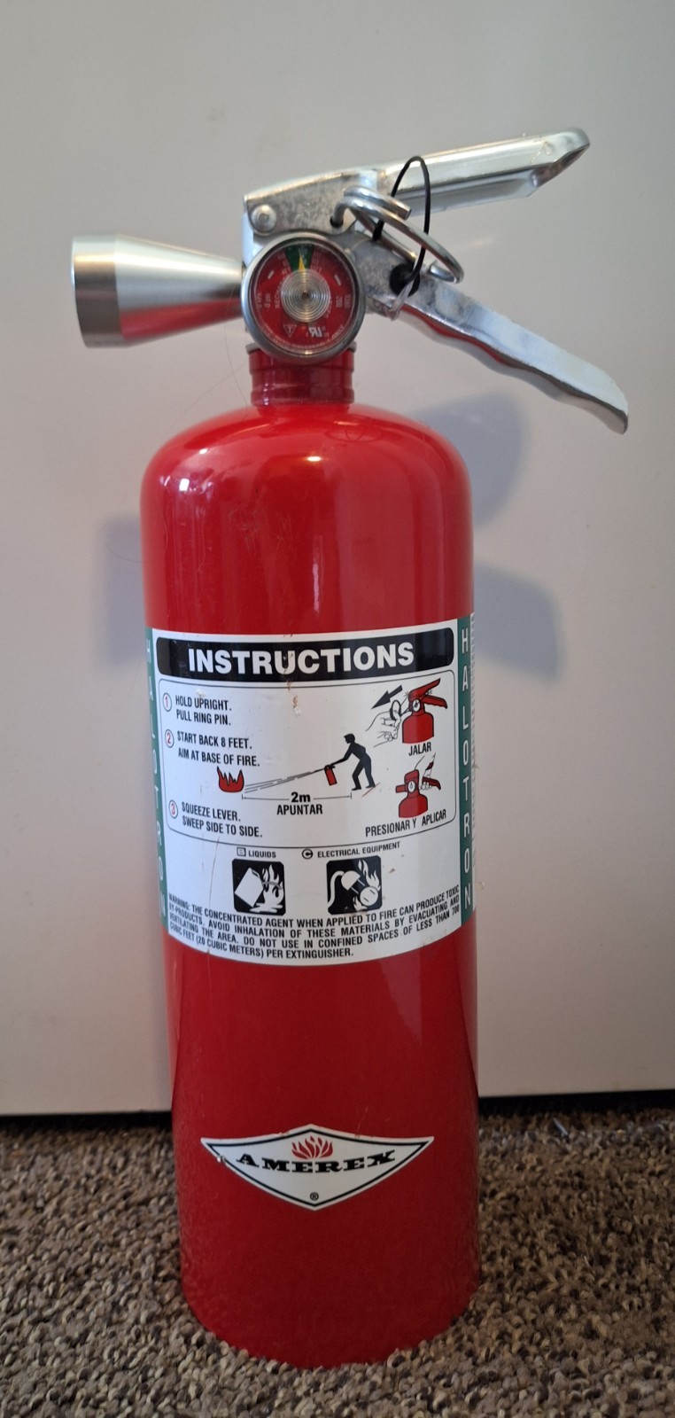 Amerex B386 Fire Extinguisher 5 lb Halotron Clean Agent 5B:C Class BC