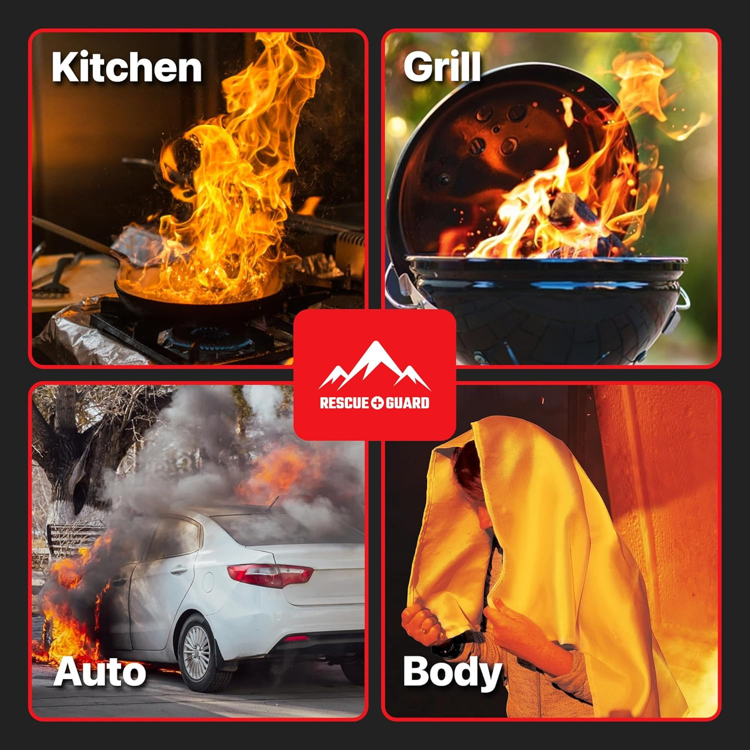 Fire Blanket 1 Pack 40”X40” – Fire Blankets Emergency for Home and Kitchen – Eme