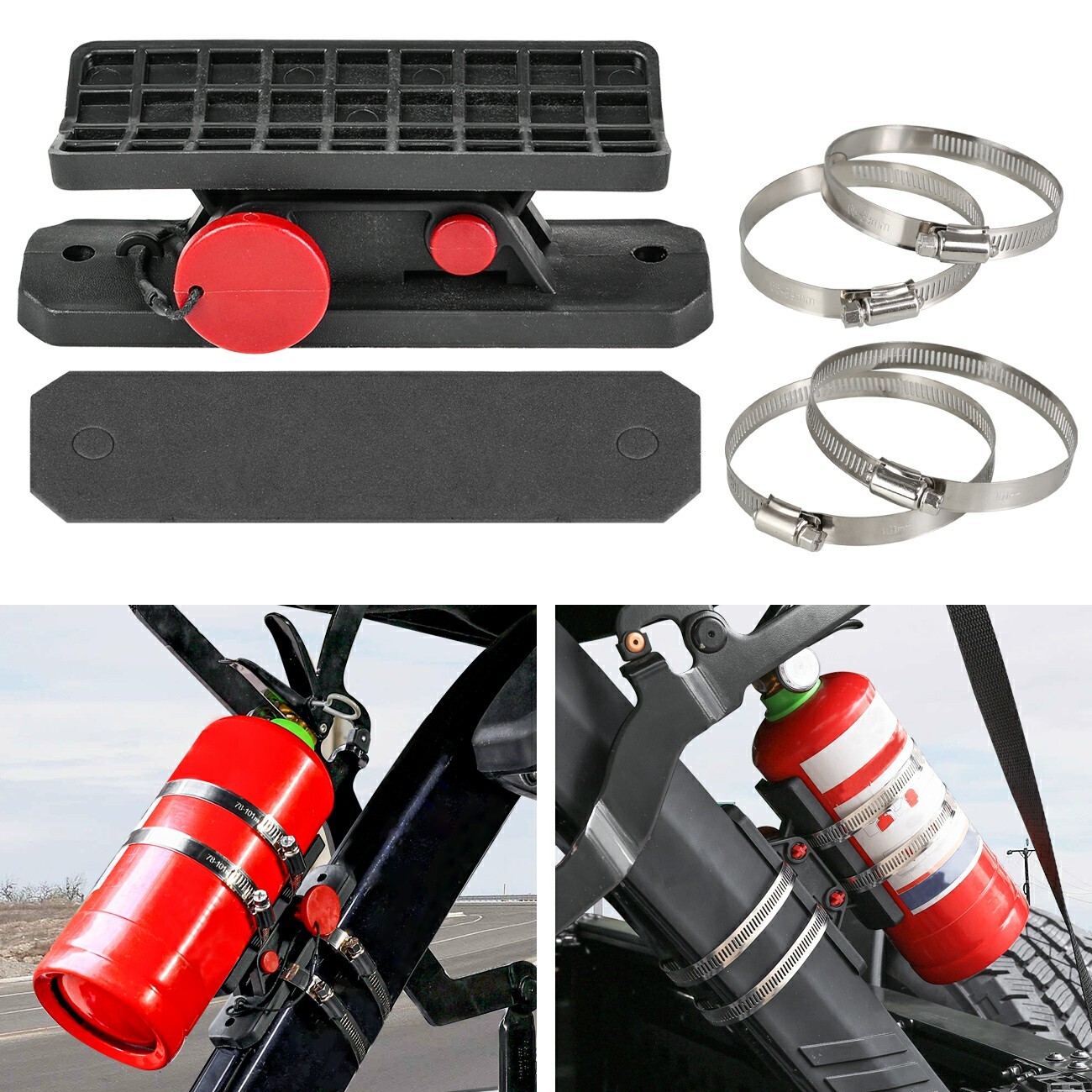 Car Fire Extinguisher Holder Mount Bracket Adjustable Fit For UTV Wranglers RZR