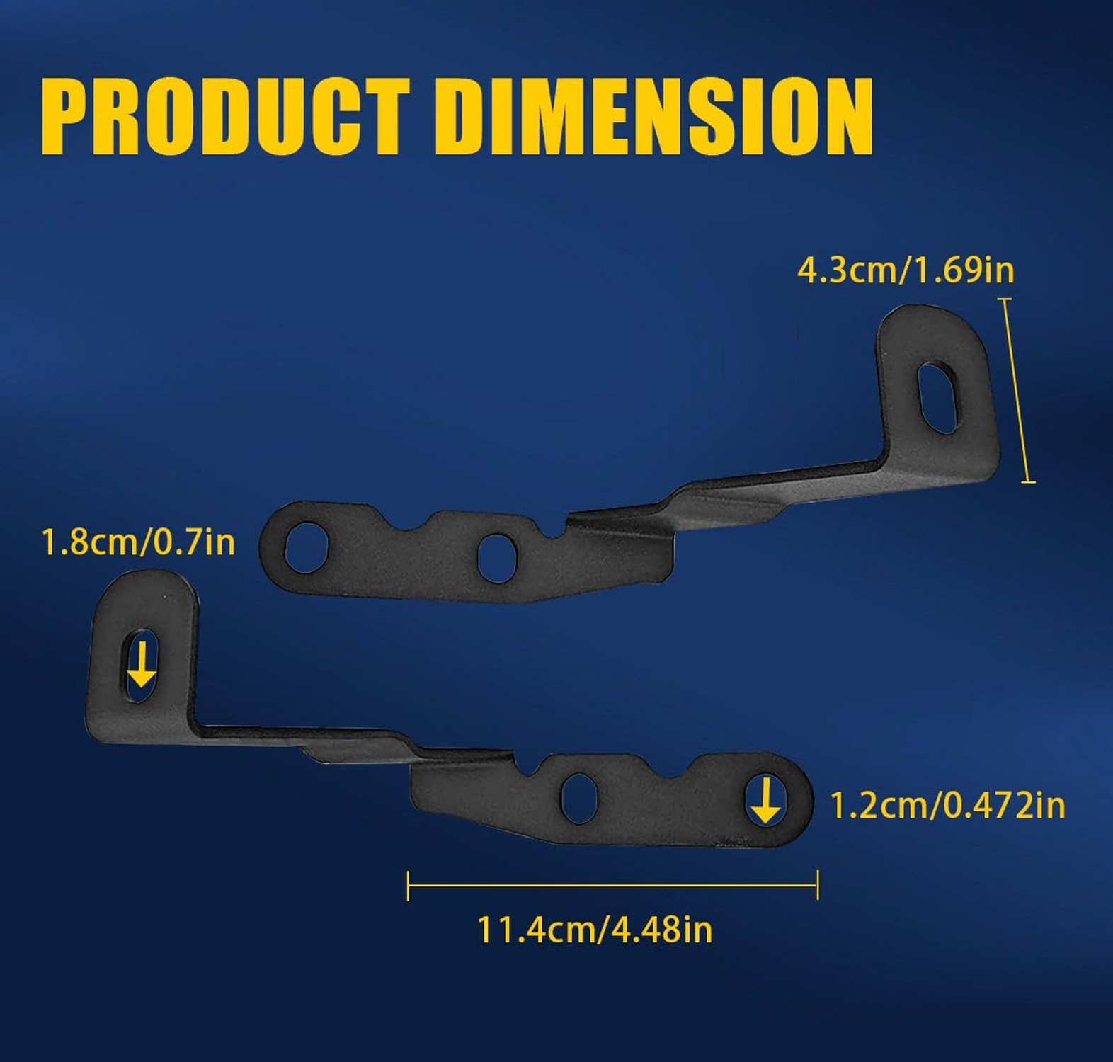 ADTOPI Black Metal Hood Mount Bracket for Offroad Light Cube Light Whip Anten…