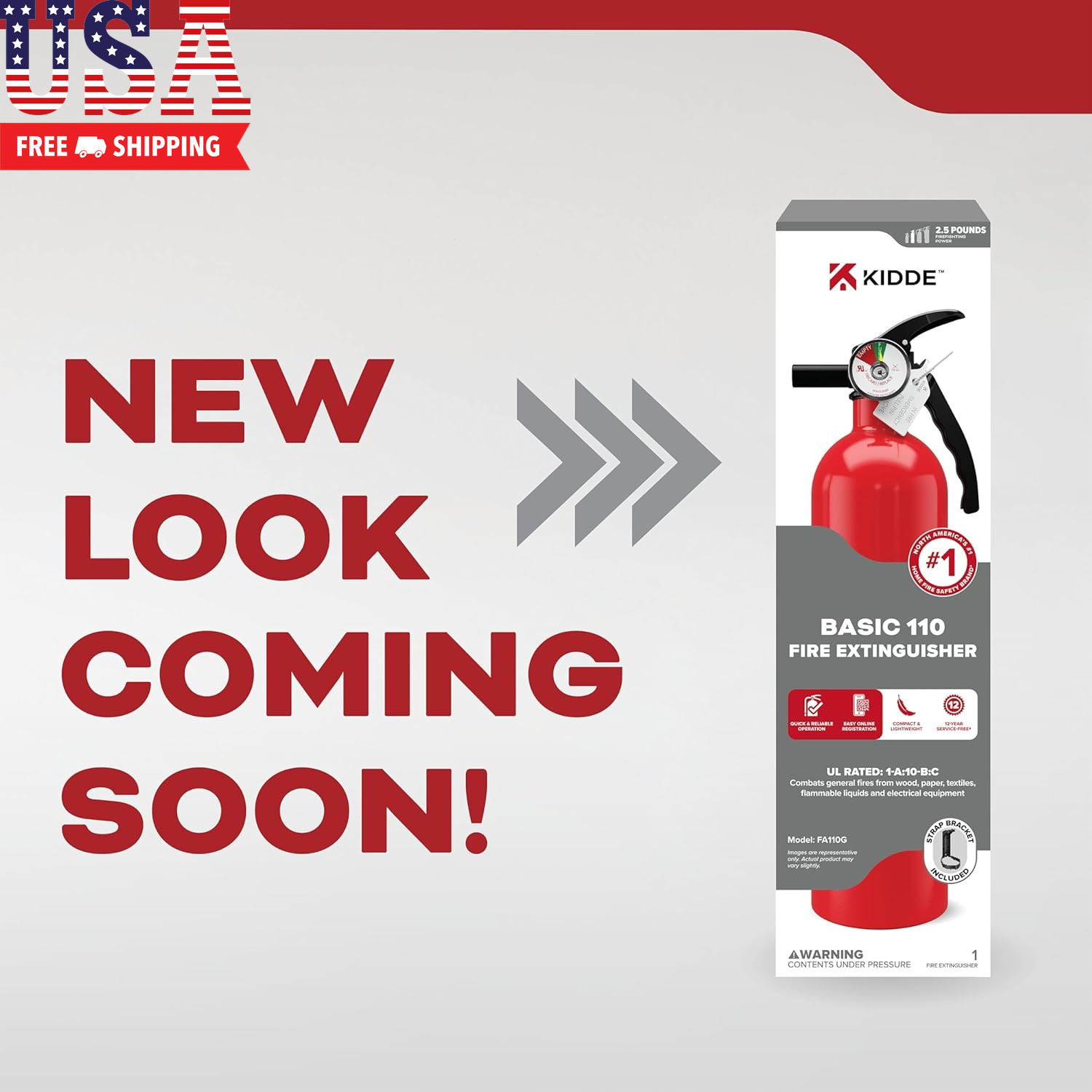 , FA110G, Multi Purpose Fire Extinguisher for Home, Office, Dorm, Residential, 1
