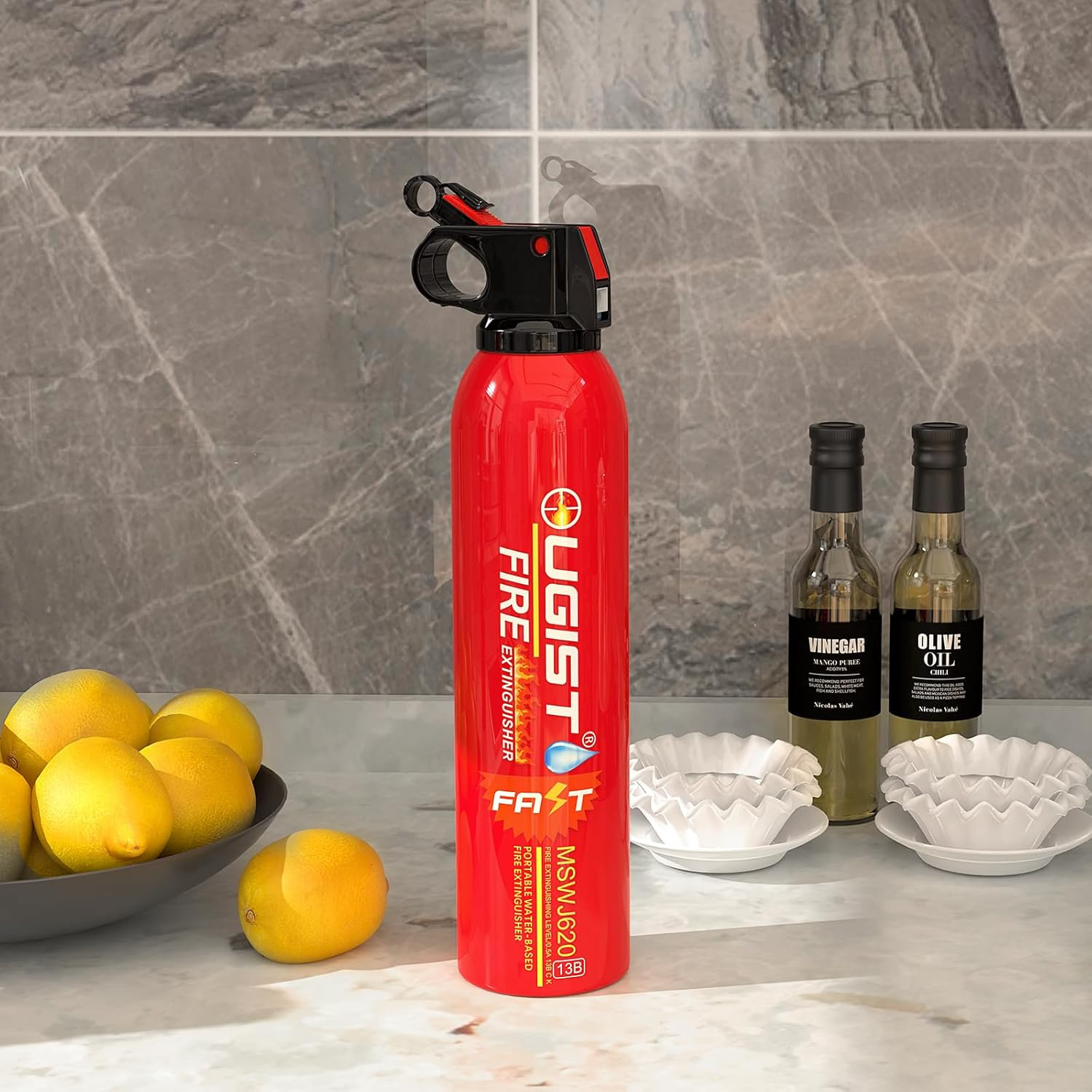 Ougist Small Portable Fire Extinguisher for Home and Car, 21Oz Each, 1-Pack, Wat