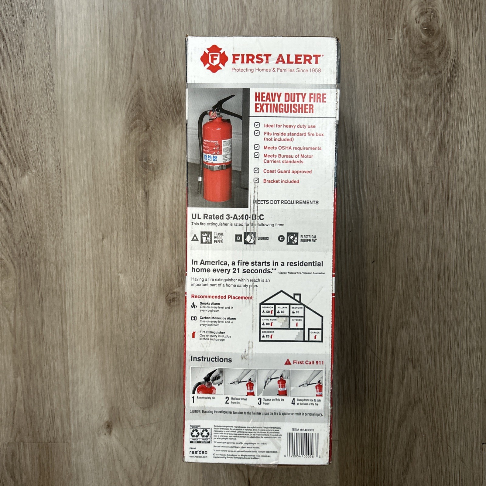First Alert Professional Fire Extinguisher with Bracket Meets OSHA Requirements