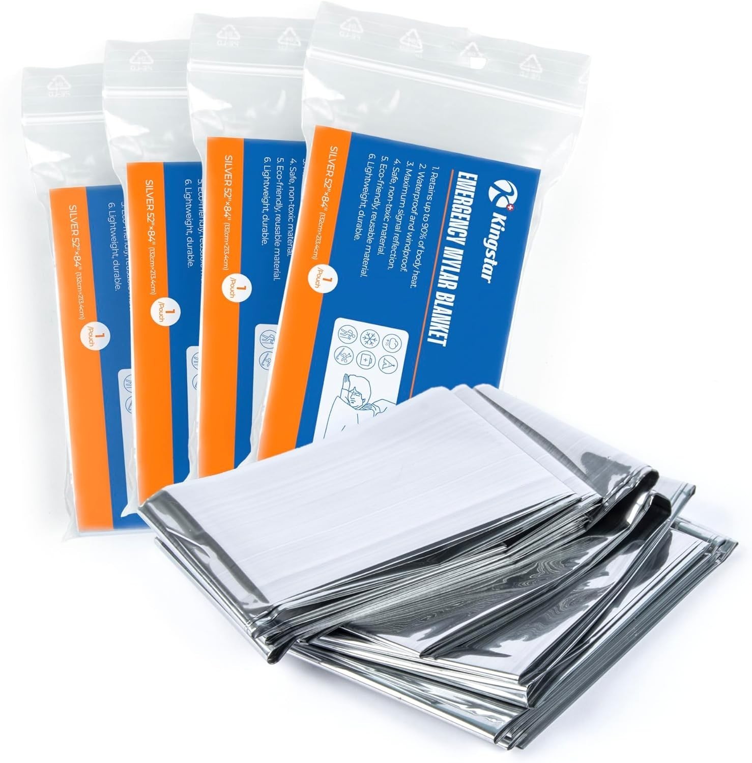 Emergency Blankets 120 Packs 84″ L x 52″ W Survival Gear Family & Homeless