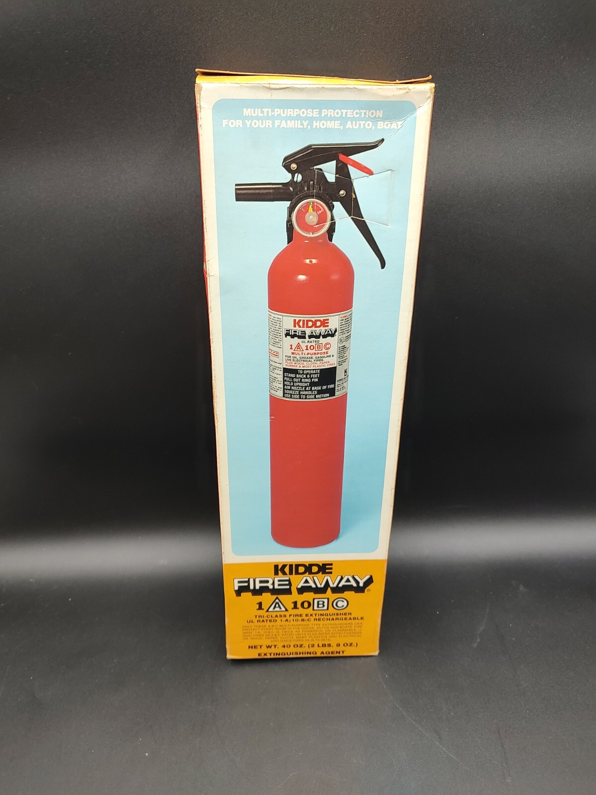 SEALED – VINTAGE KIDDE FIRE AWAY 897202 MULTI-PURPOSE FIRE EXTINGUISHER 1A10BC