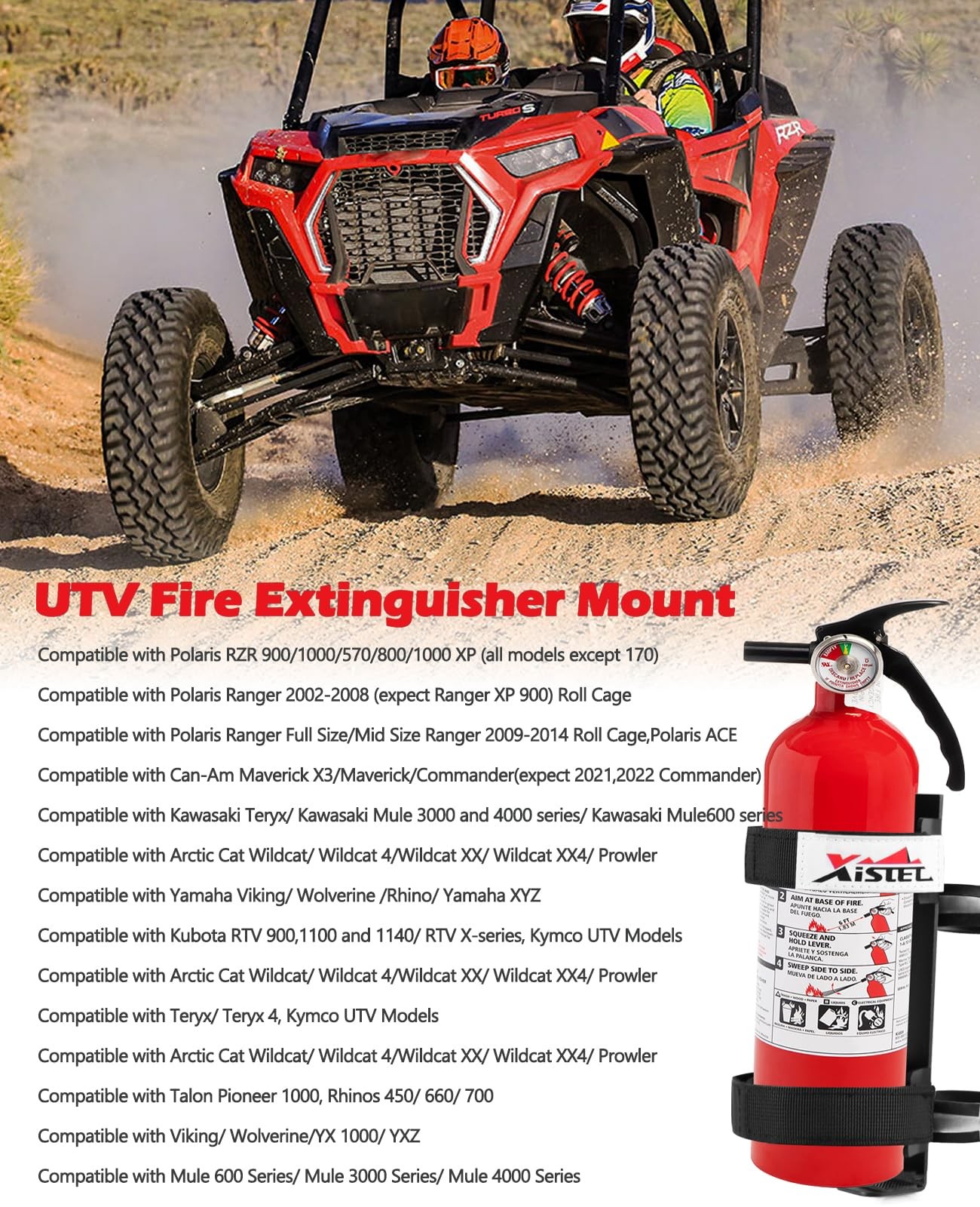 Quick Release UTV Fire Extinguisher Mount Kit Fire Extinguisher Holder Adjust