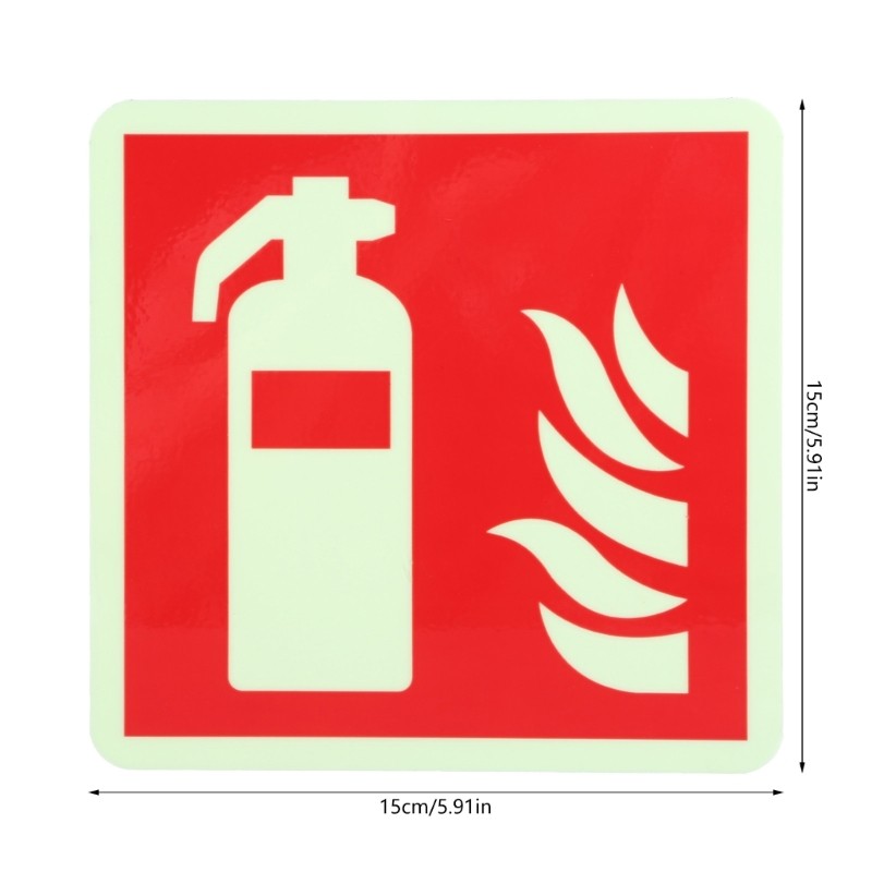 5Pcs Extinguishers Signs Glow in Dark Waterproof Protected Label Stickes