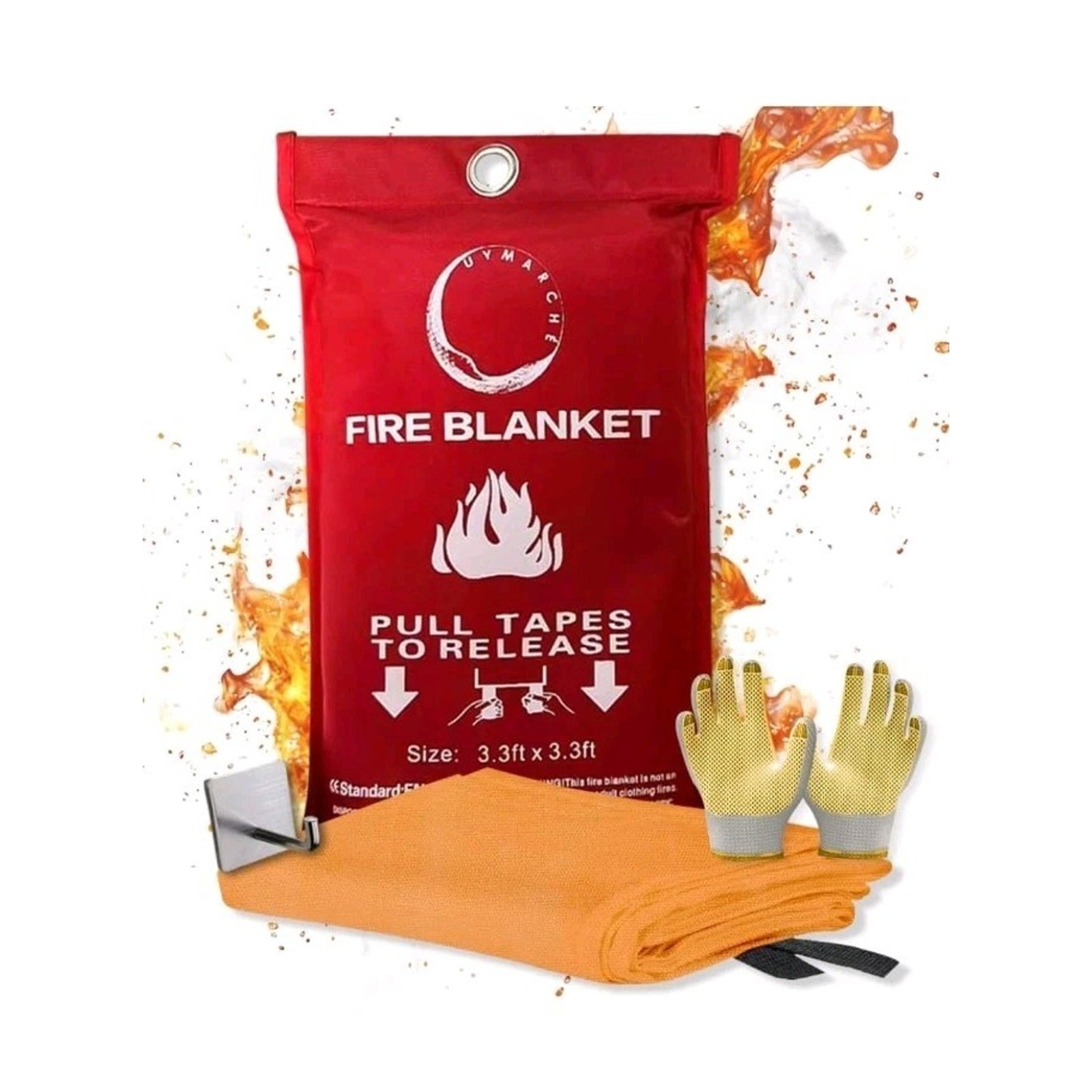 Silicone Fire Blanket Home Kitchen 40″x40″ | Emergency Silicon Coated