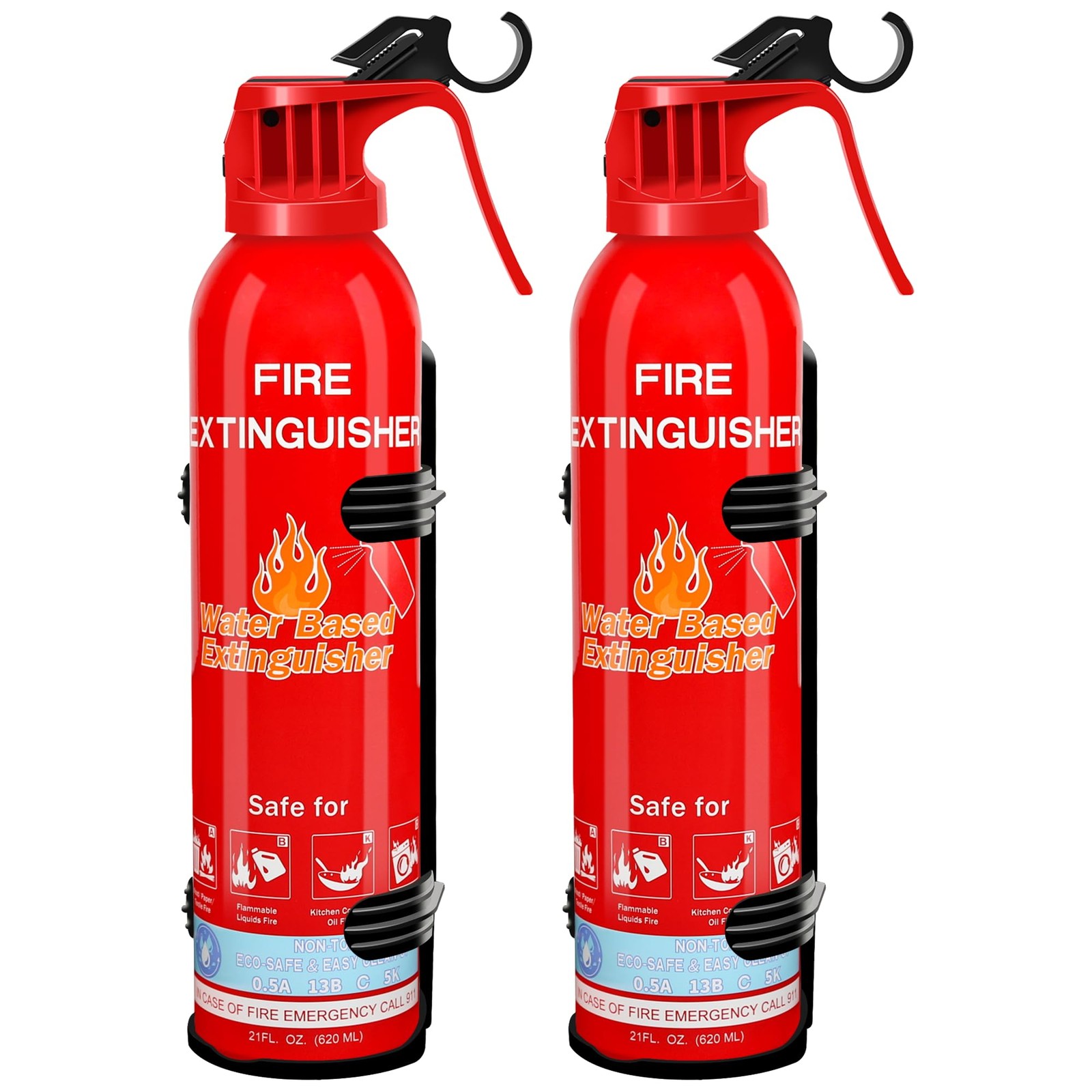 Fire Extinguisher for Home with Mount, 2 Pack Upgraded 8-in-1 Portable Fire E…