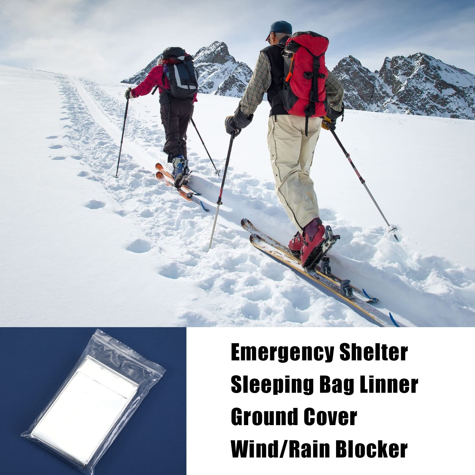 100 Pack 2 Size Emergency Thermal Blanket Survival – Emergency Blankets Silve…
