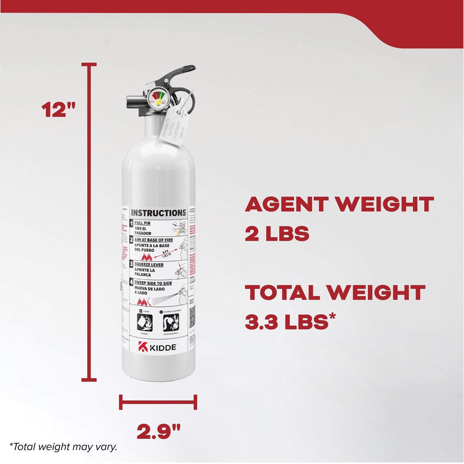 Kidde Fire Extinguisher for Vehicles, Cars, Single Use 5BC