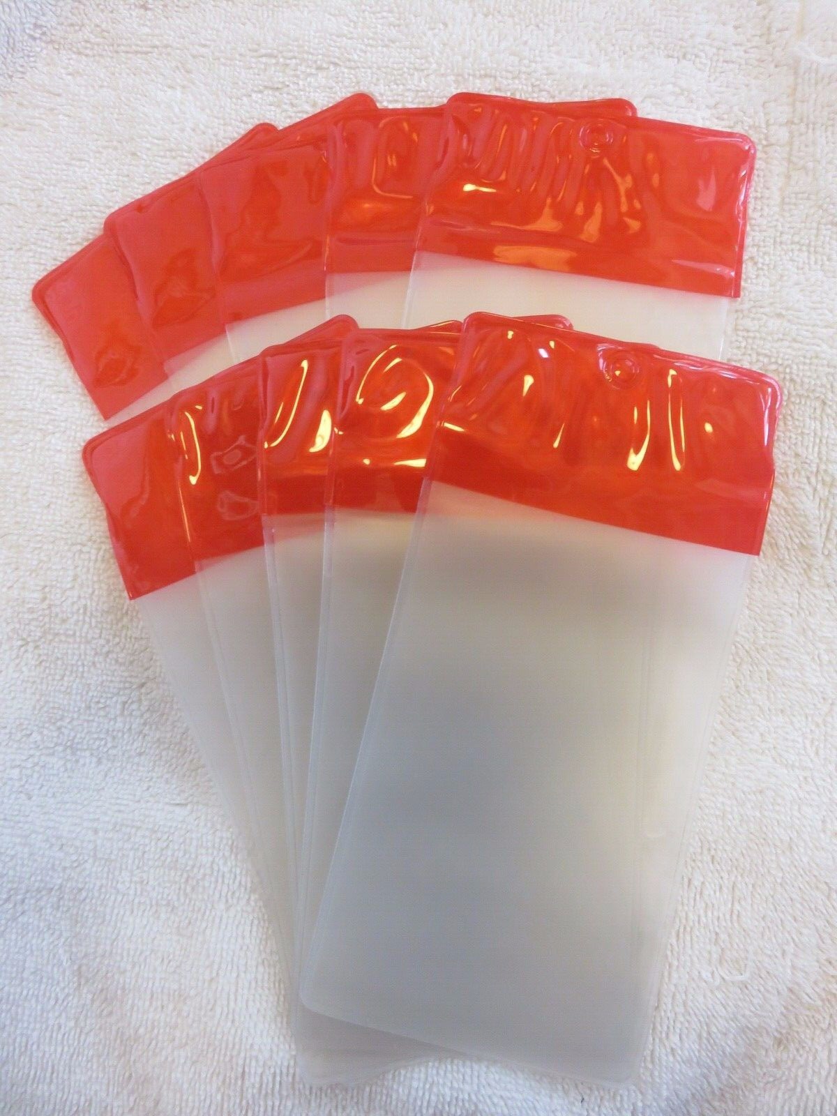 ✅🔥🧯LOT OF 10-HEAVY DUTY FIRE EXTINGUISHER TAG COVERS (3 1/4″ X 7″) 🔥🧯