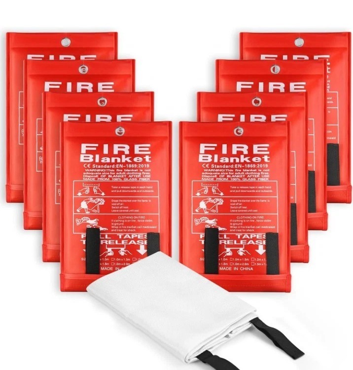Emergency Fire Blanket 40″x40″ Fiberglass 1 PackFire Retardant Blankets W/Hooks