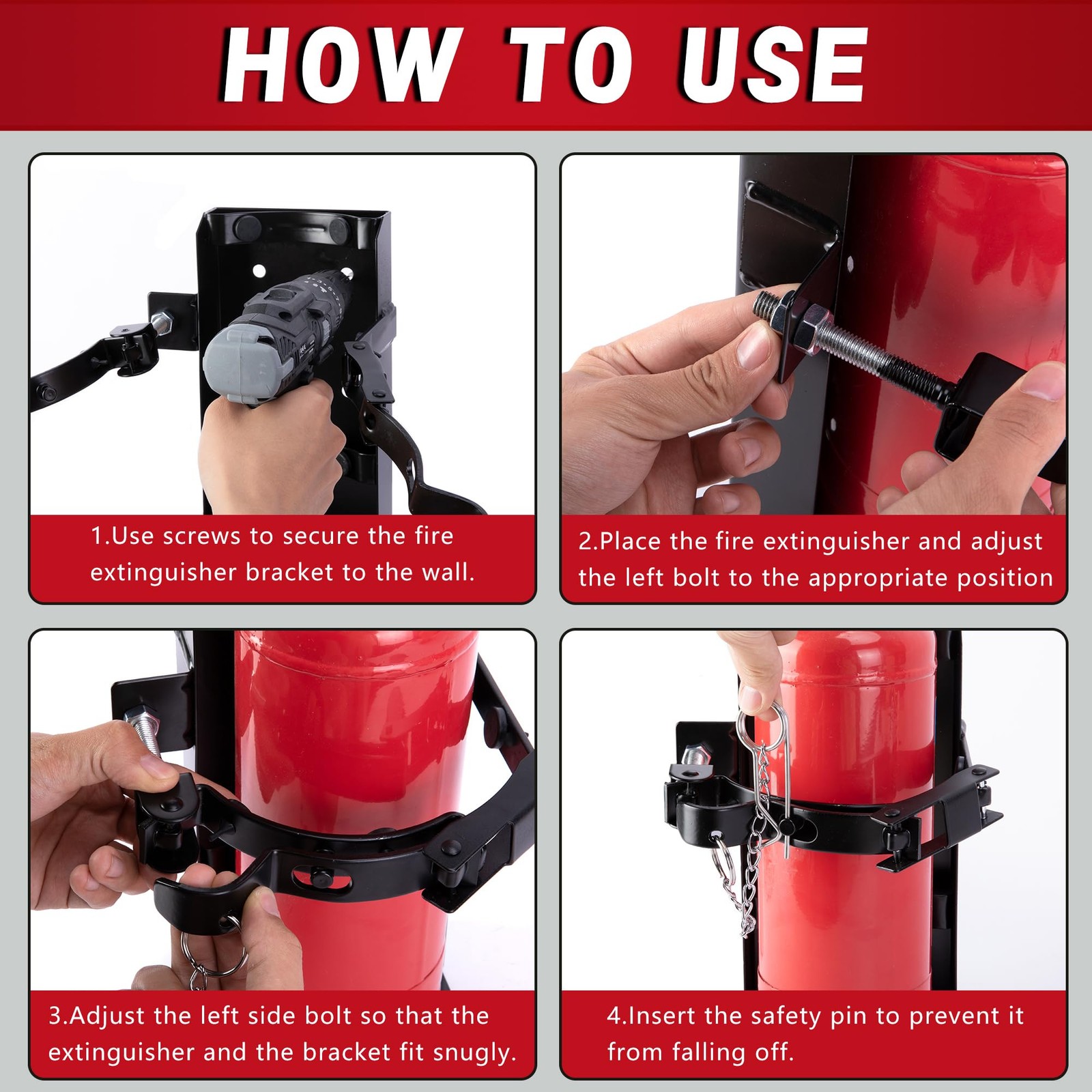 Heavy Duty Fire Extinguisher Bracket for 10lb Dry/5lb Co2 Extinguisher, Fire …