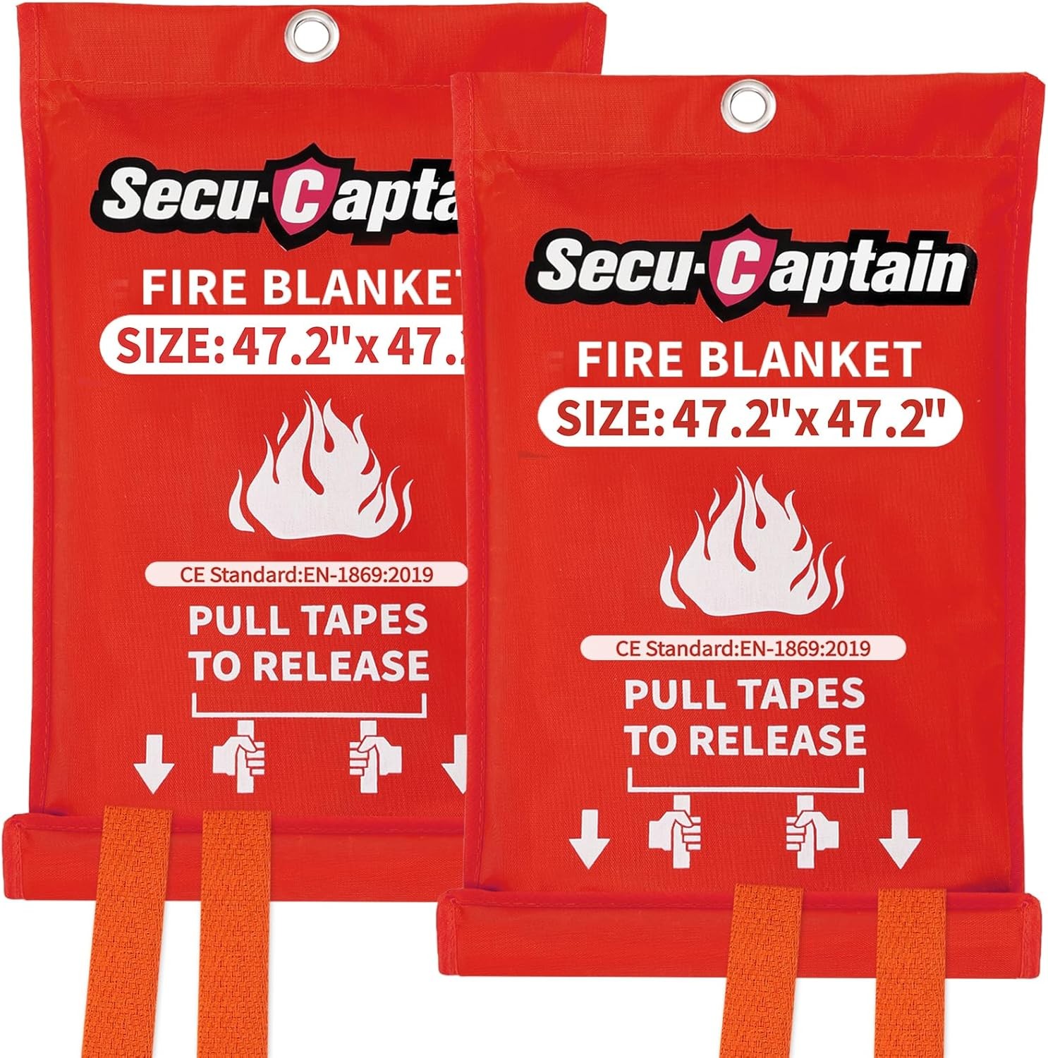 SecuCaptain Emergency Fire Blanket for Home – 2 Pack 47.2″x47.2″ Large Flame Ret