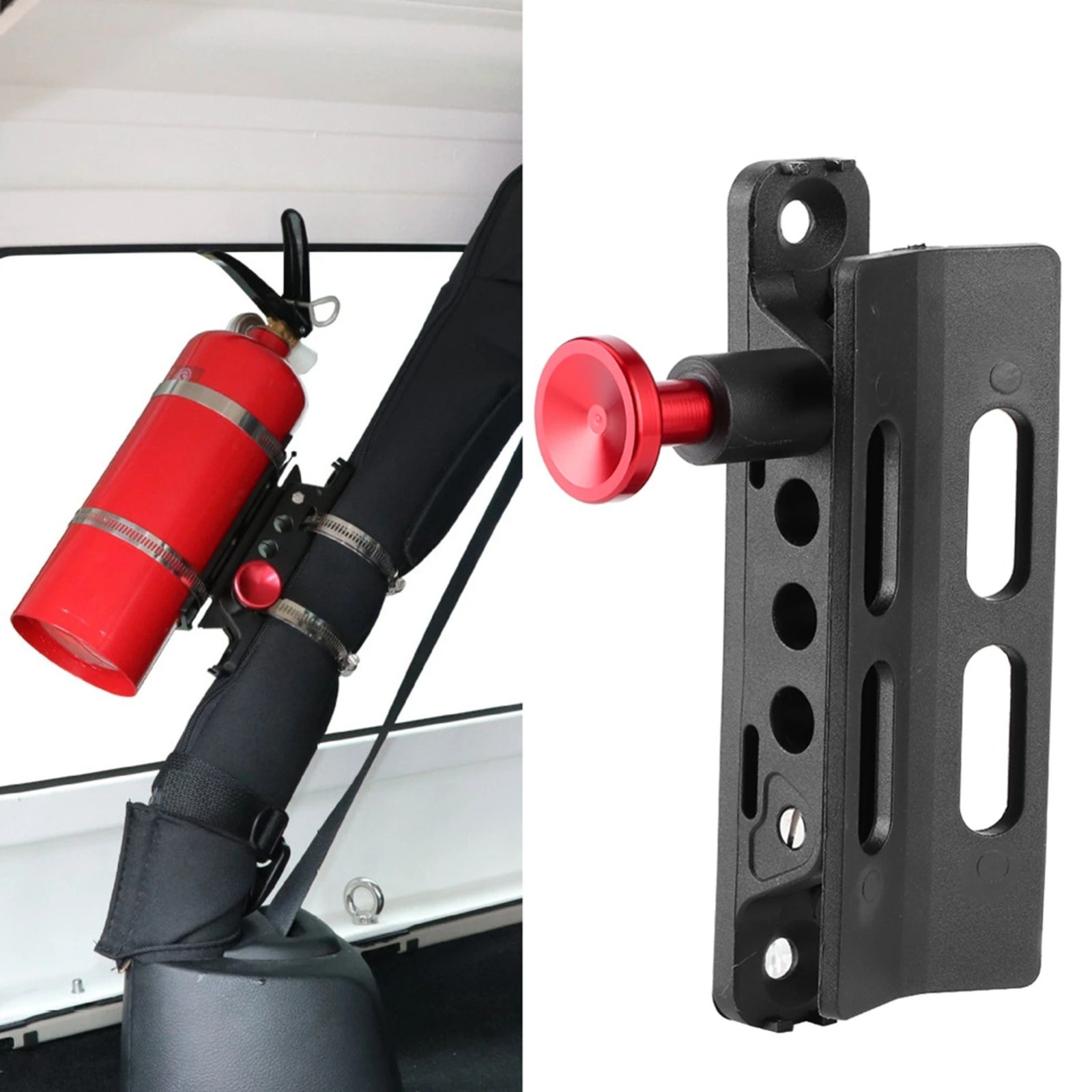Fire Extinguisher Mount Bracket Adjustable Roll Bar Holder for Jeep Wrangler JK