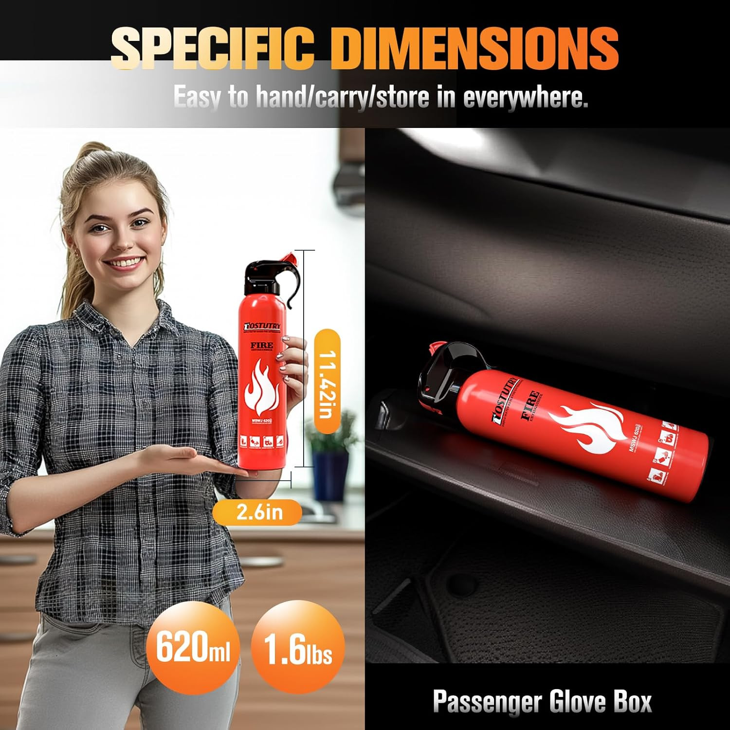 Upgraded 8-IN-1 Fire Extinguisher for Home Vehicle Car Kitchen Boat, Small Fire