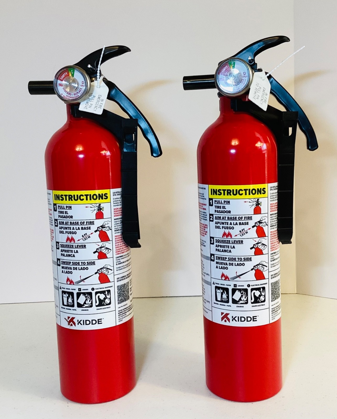 Fire Extinguisher Multi Use Home Office Shop Emergency 1-A:10-B:C Kidde (2-PACK)
