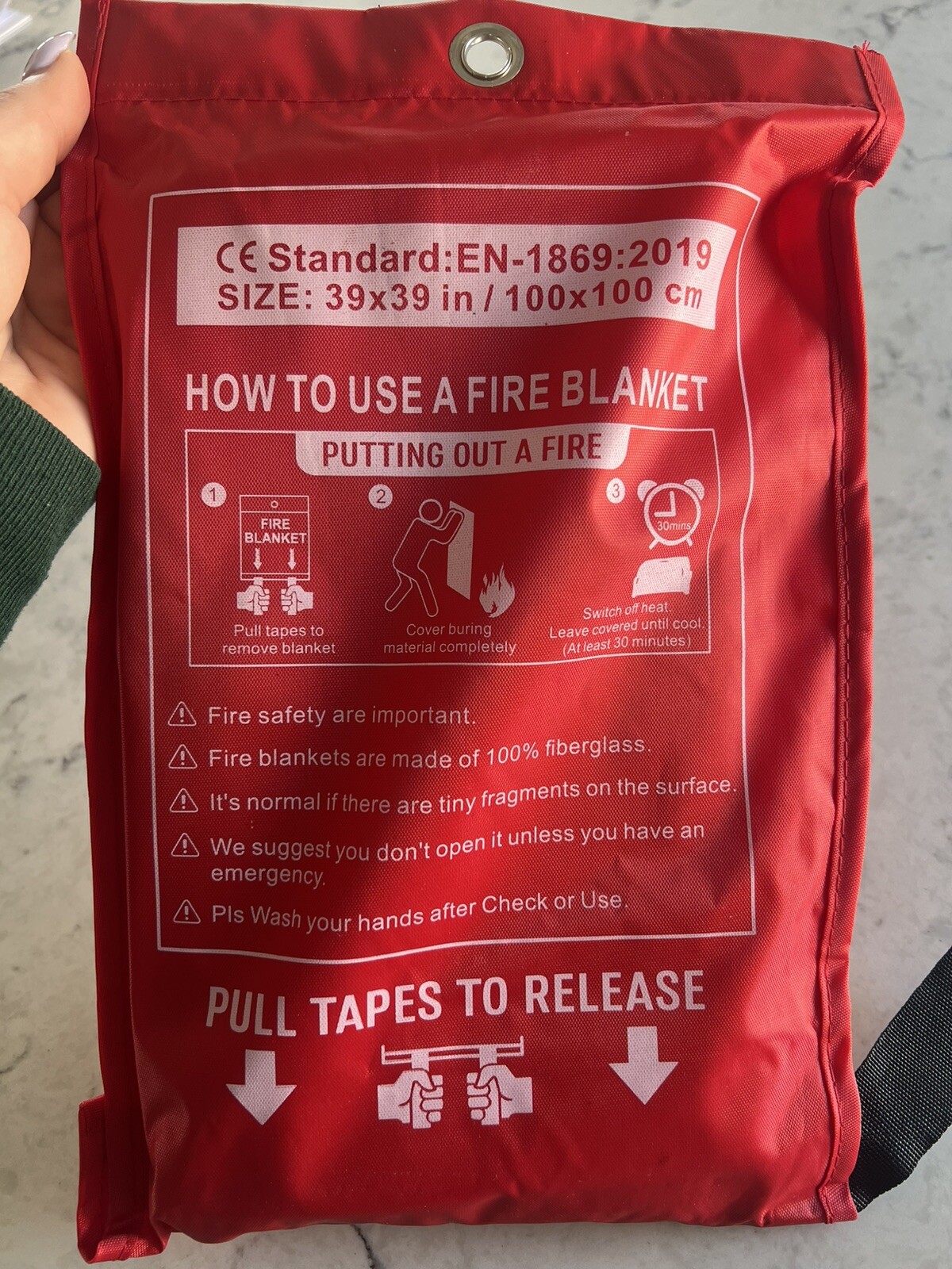 C Crystal Lemon Fire Blanket Kitchen Emergency Suppression Blanket (CL-Fire-01)