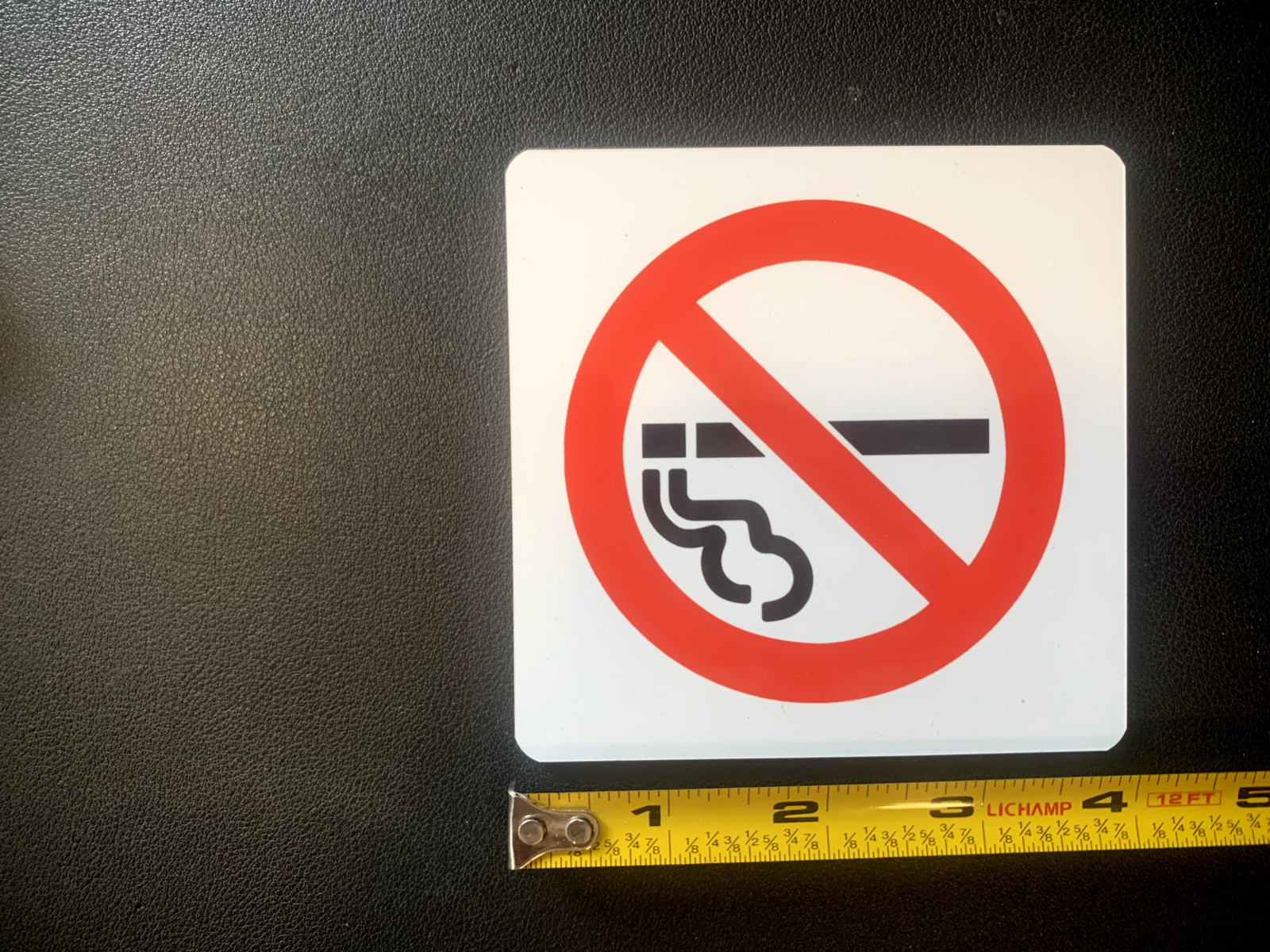 ONE-4″X4″ Thick Plastic “NO SMOKING” Pictorial signs Adhesive Backing