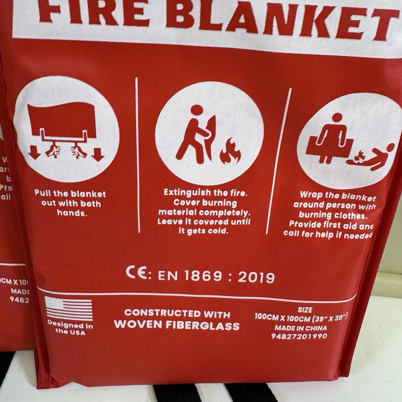 Prepared Hero Fire Blanket 39″×39″ Fiberglass Home Emergency Safety 2 Pack